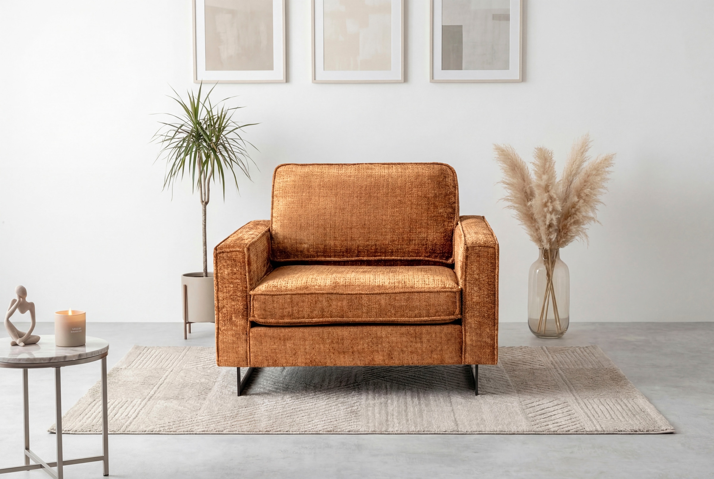 Home affaire Loveseat "Pinto 105 cm, Cord, Chenille, Lederoptik" mit Keder, günstig online kaufen