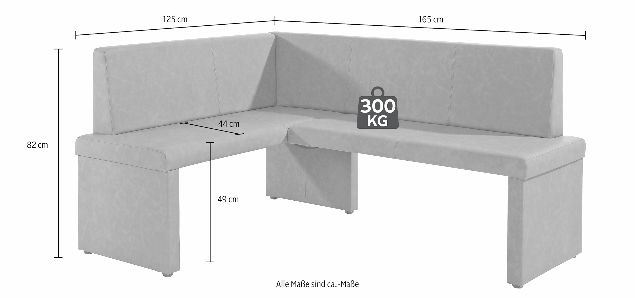 165 Schenkel links, Kunstleder Eckbank | rechts langer BAUR Homexperts cm, Bezug wahlweise »Mulan«, kaufen oder