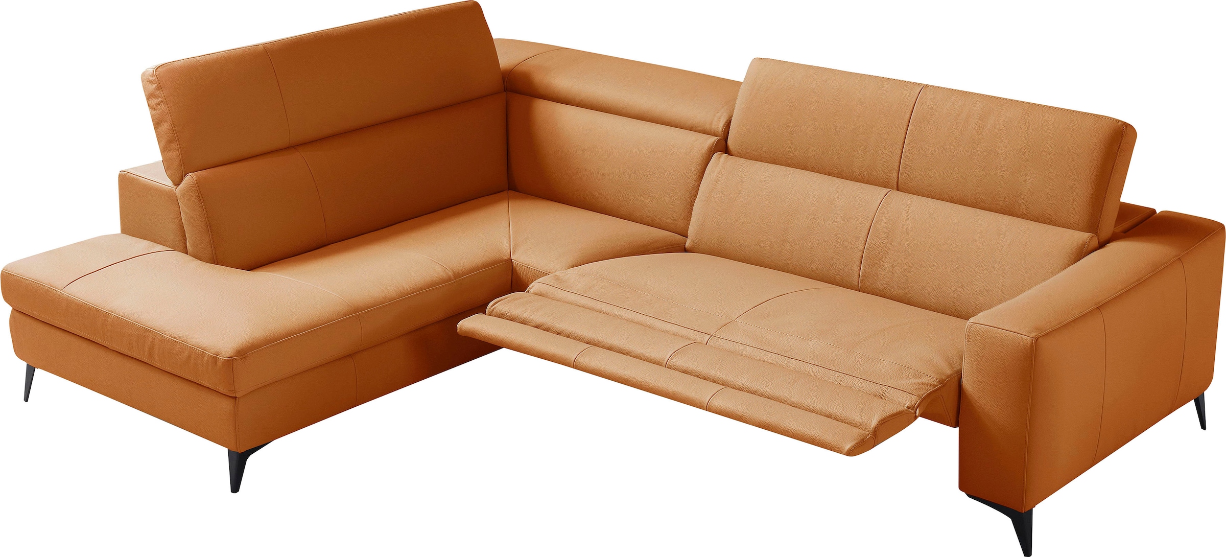Egoitaliano Ecksofa "Edith, Designsofa mit hohem Sitzkomfort, Breite 269cm, L-Form" inkl. elektrischer Relaxfunktion und manuell verstellbaren Kopfteilen