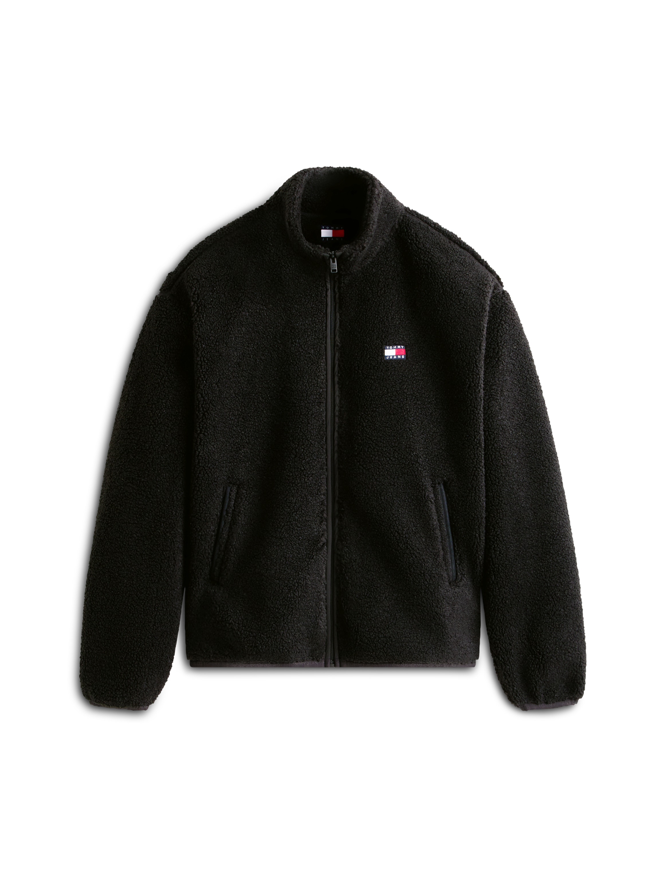 Tommy Jeans Fleecejacke »TJM BADGE TEDDY« Stehkragen, regular fit, Teddyfleece