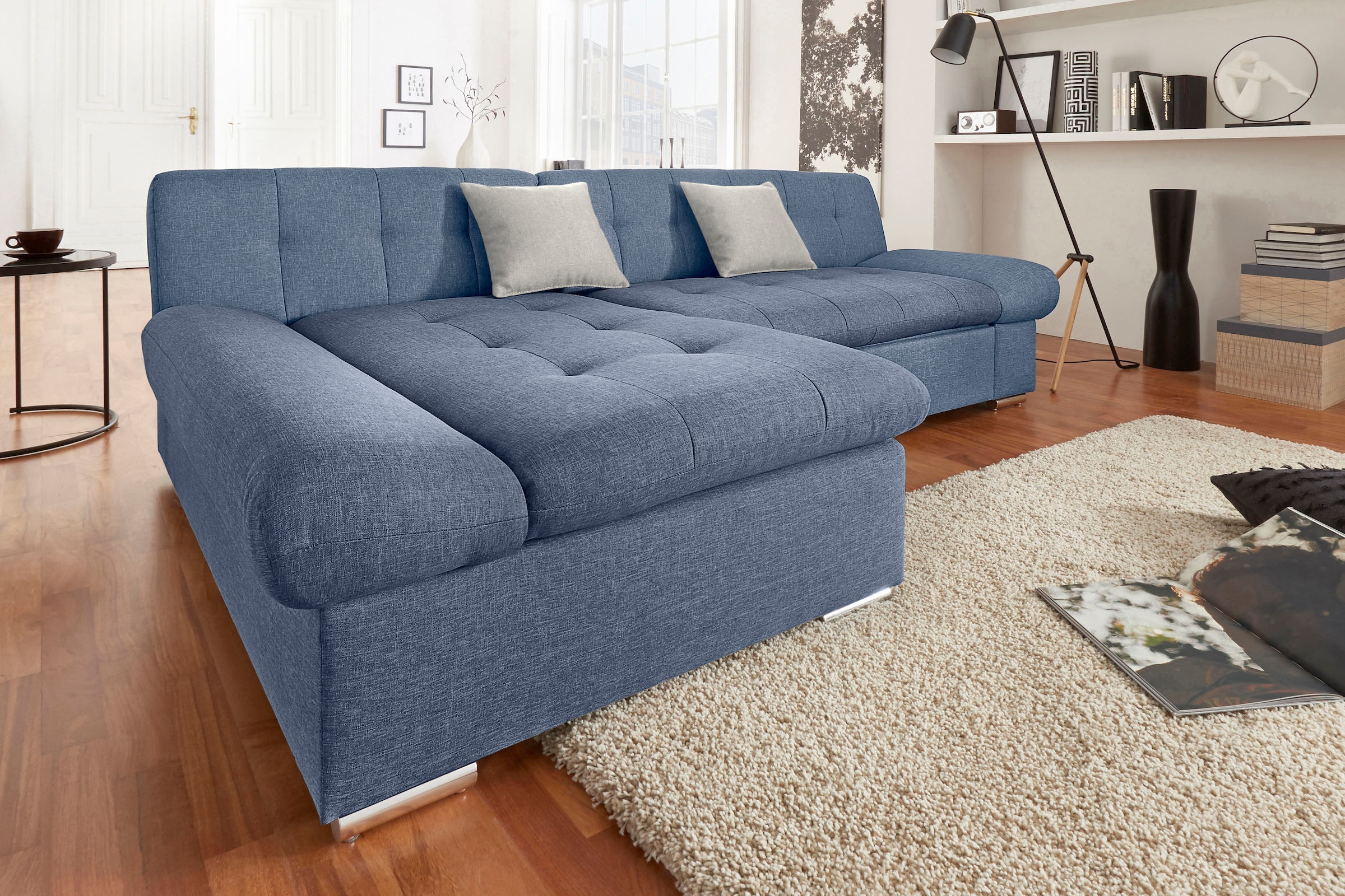 TRENDMANUFAKTUR Ecksofa "Reggae II, moderne Optik, Armteilverstellung, B/T günstig online kaufen