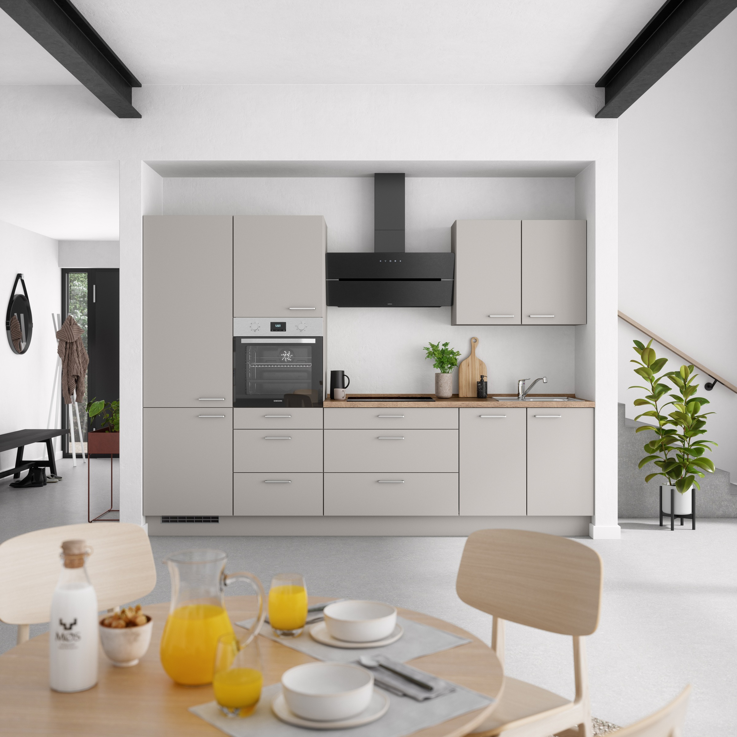 nobilia® Küchenzeile »"Touch II"«, vormontiert, Ausrichtung wählbar, Breite 300 cm, wahlw. mit E-Geräten
