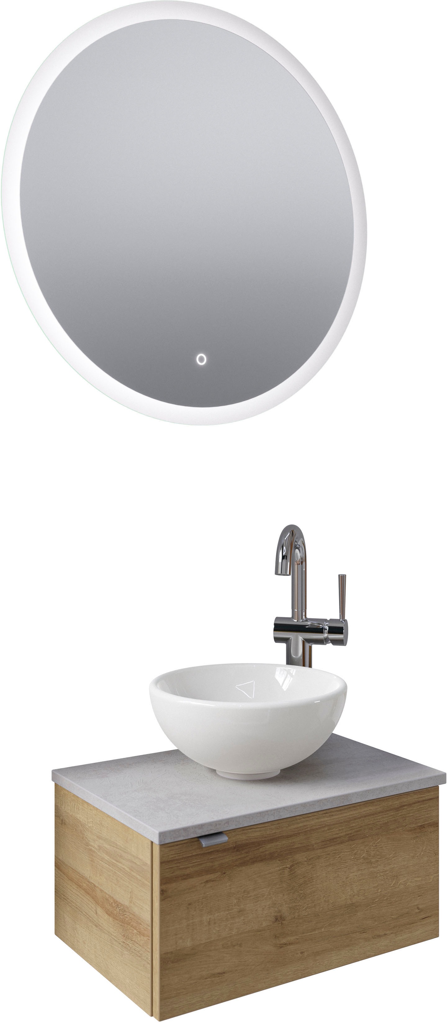 Saphir Badmöbel-Set "Serie 6915" 4 Stk. tlg. Gäste-Bad, mit LED-Spiegel und günstig online kaufen