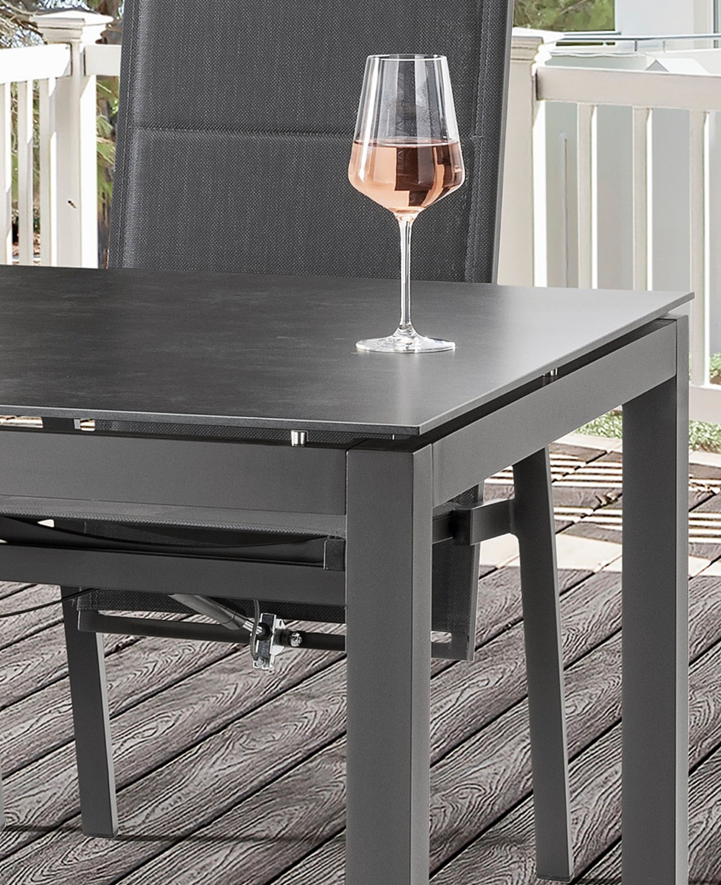 Destiny Garten-Essgruppe »COSTA CREMONA«, (5 tlg.), 4 Hochlehner Textilene, 1 Tisch 160x90x74 cm