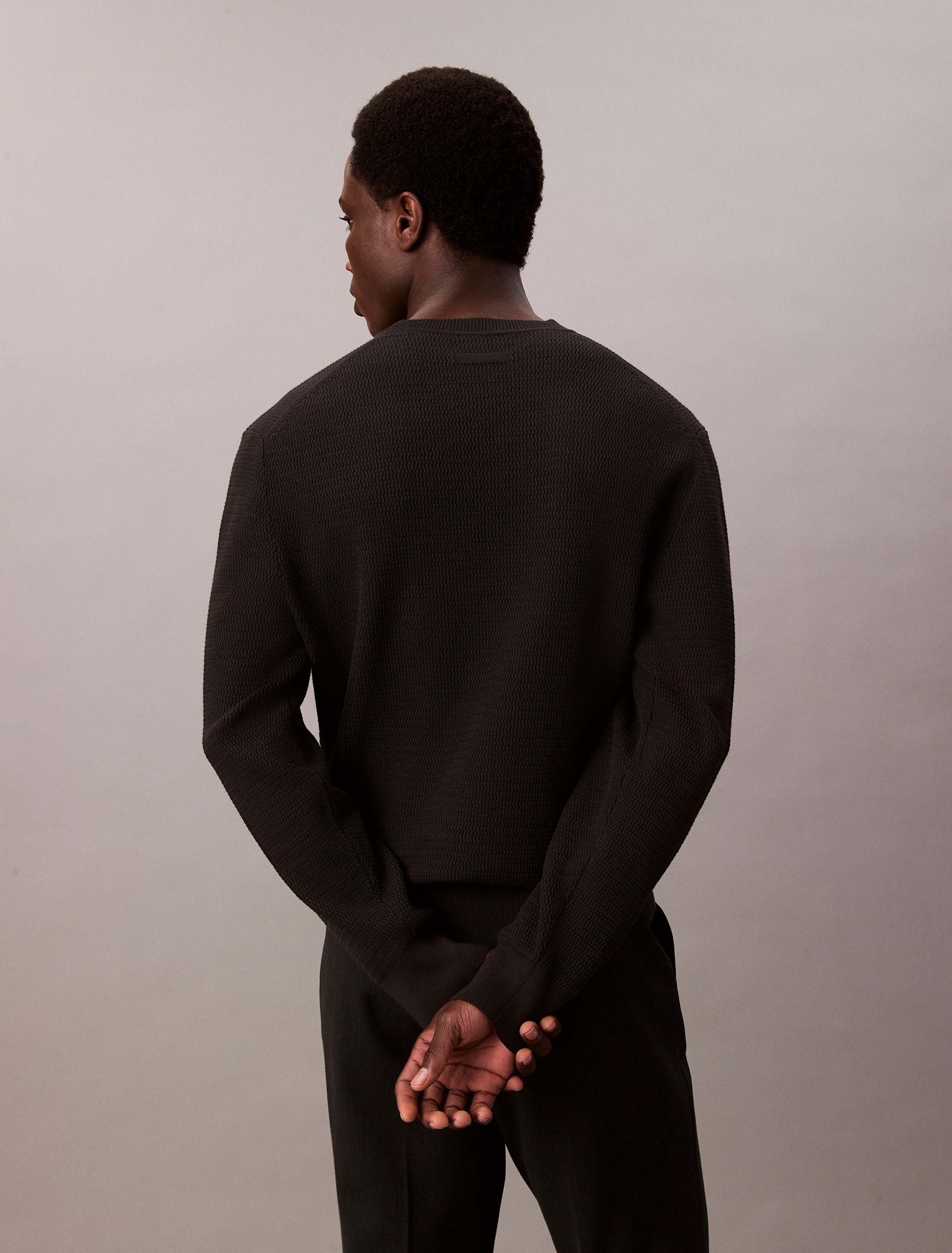 Thumbnail - Calvin Klein Strickpullover "LS TXTR CTTN CRWNK S" Mit Rundhalsausschnitt