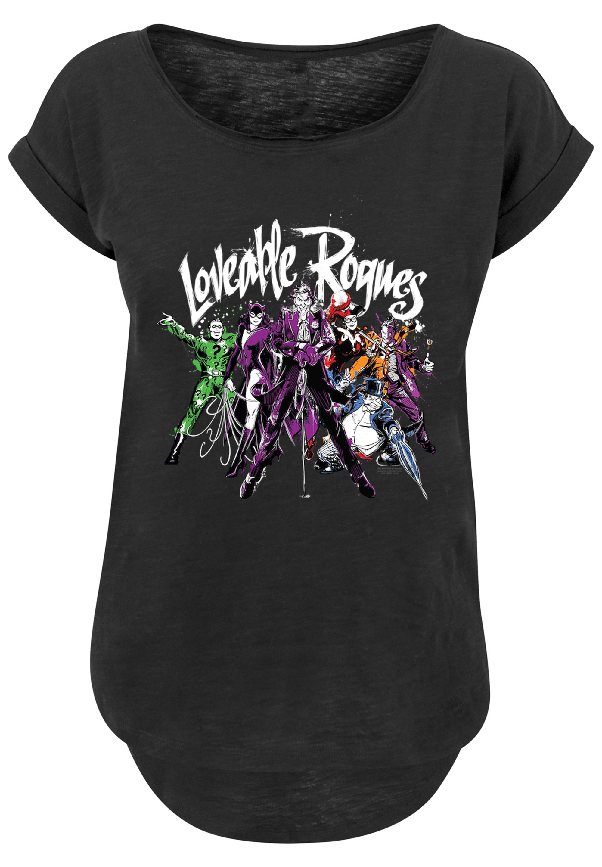 F4NT4STIC T-Shirt »DC Comics Batman Loveable Rogues«, Damen,Premium Merch,Lang,Longshirt,Bedruckt