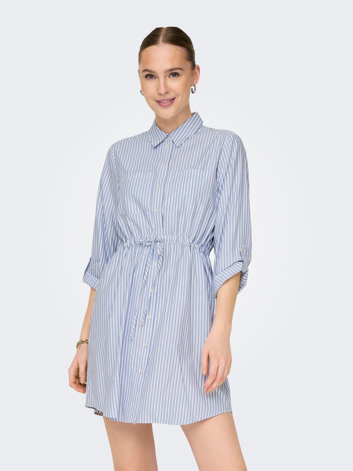 ONLY Hemdblusenkleid "ONLSARAH LS SHIRT DRESS WVN", Sommerkleid günstig online kaufen