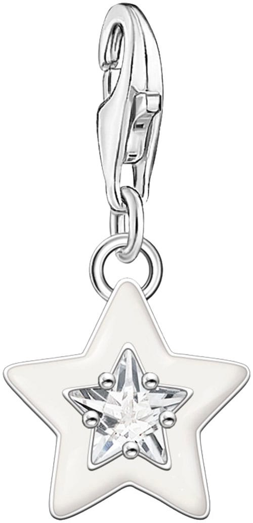 THOMAS SABO Damen Charm Stern "mit Steinen und Kaltemaille", bunt, Silber 925 (recycelt), Charms, mit Glas-Keramik Stein oder Zirkonia (synth.)