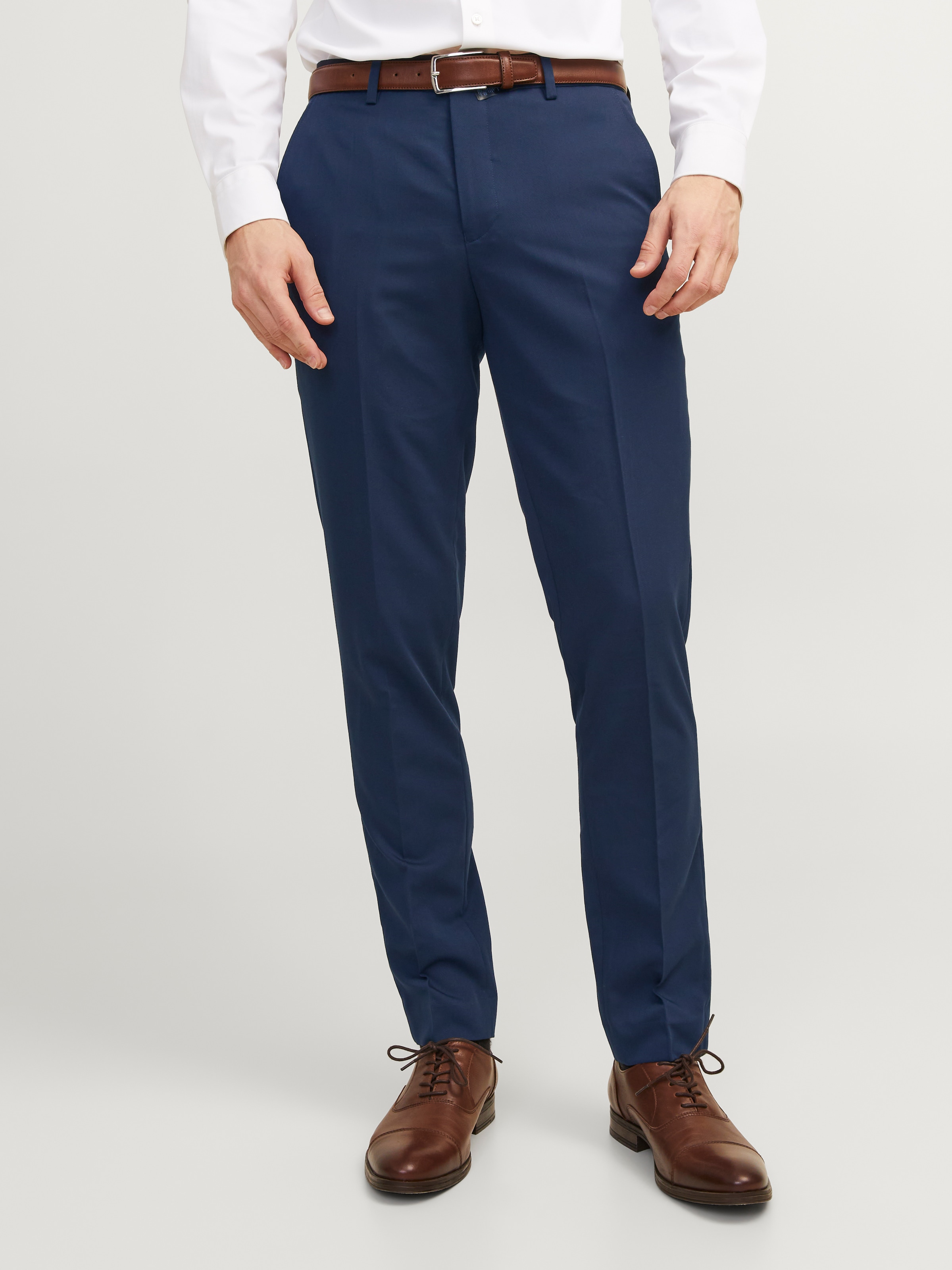Jack & Jones Anzughose "JPRFRANCO Hose mit schmalem Bein und cleanem Look" meliert, modisch, slim fit, Kunstfaser