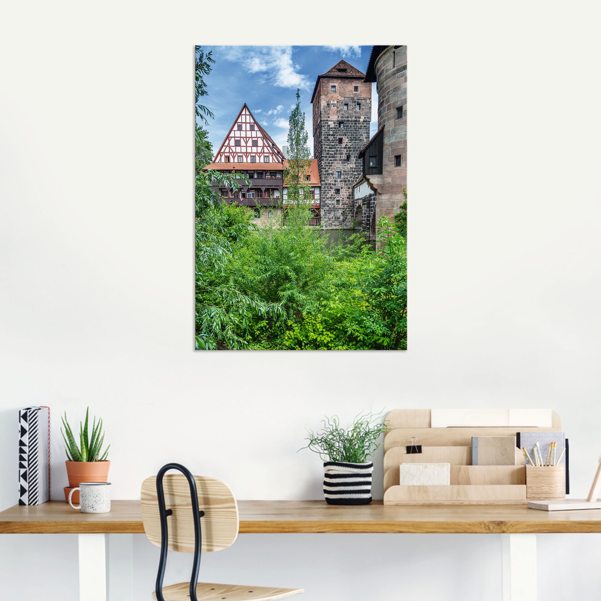Artland Wandbild »NÜRNBERG Weinstadel WasserturmHenkersteg«, Nürnberg, (1 St.), als Alubild, Leinwandbild, Wandaufkleber oder Poster in versch. Größen