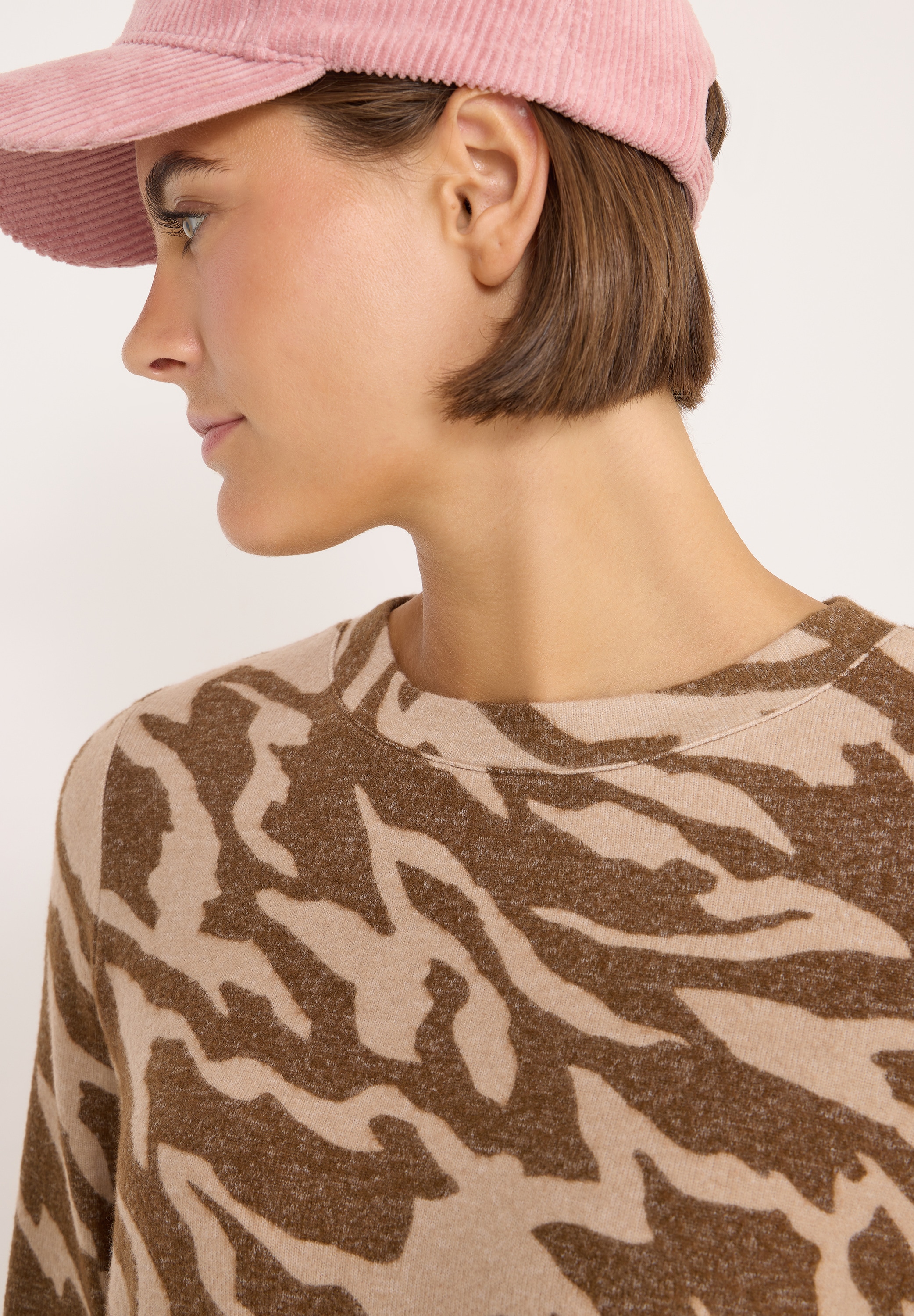 Cecil Sweater, mit Animal-Print und in Melange-Optik