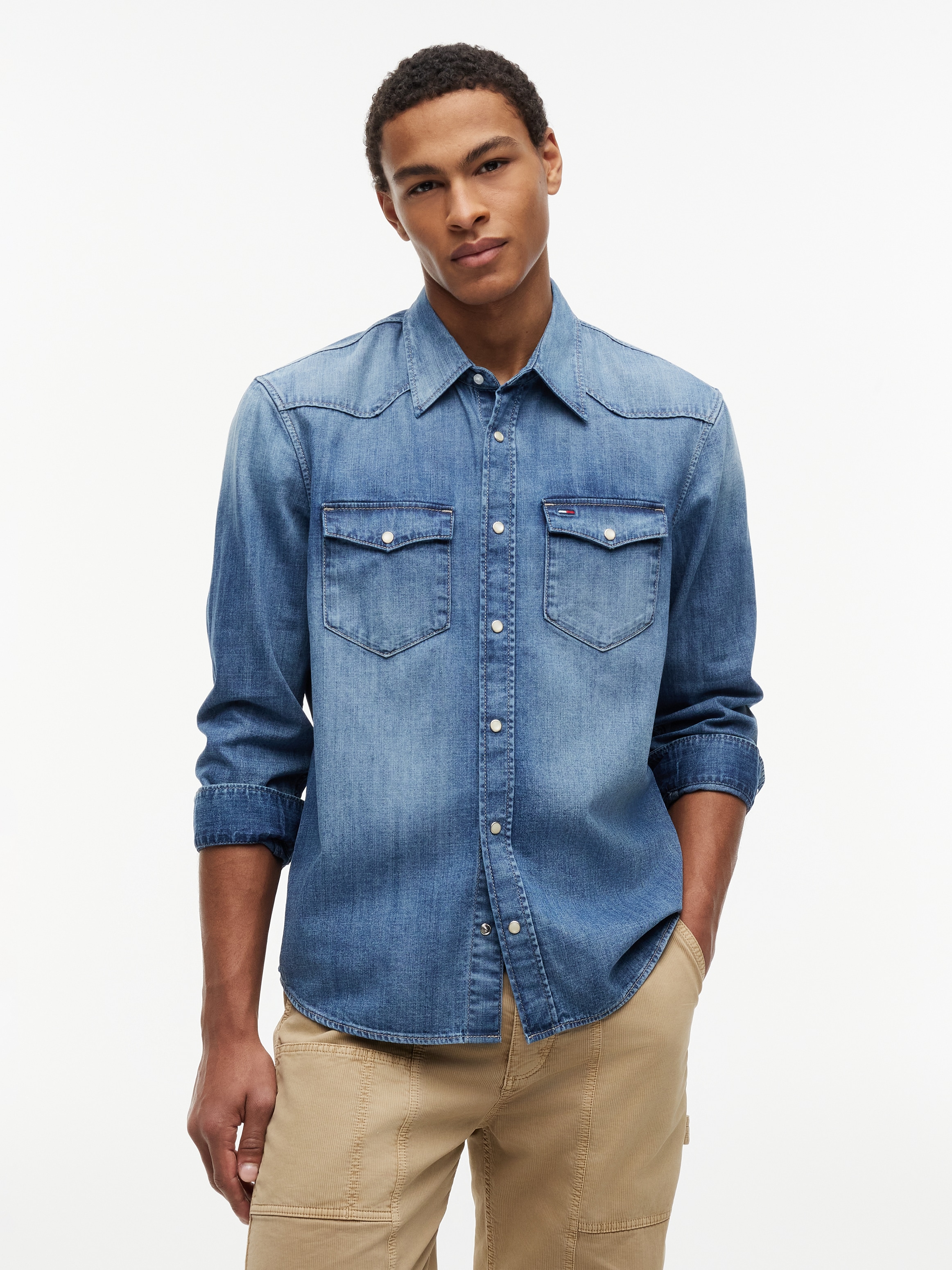 Tommy Jeans Jeanshemd "REGULAR DENIM WESTERN"