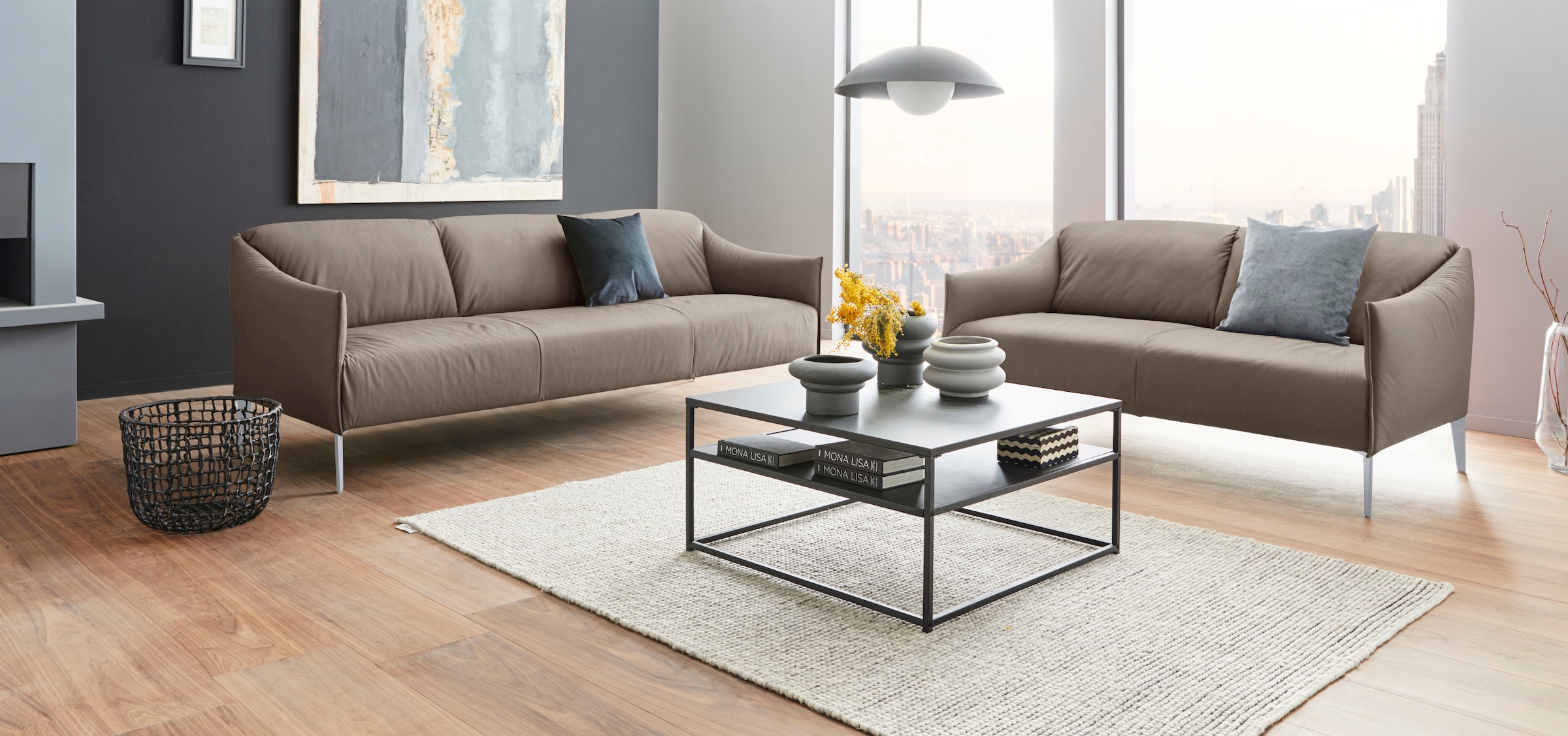 W.SCHILLIG 2,5-Sitzer »sally« mit Metall-Winkelfüßen in Silber matt, Breite 174 cm