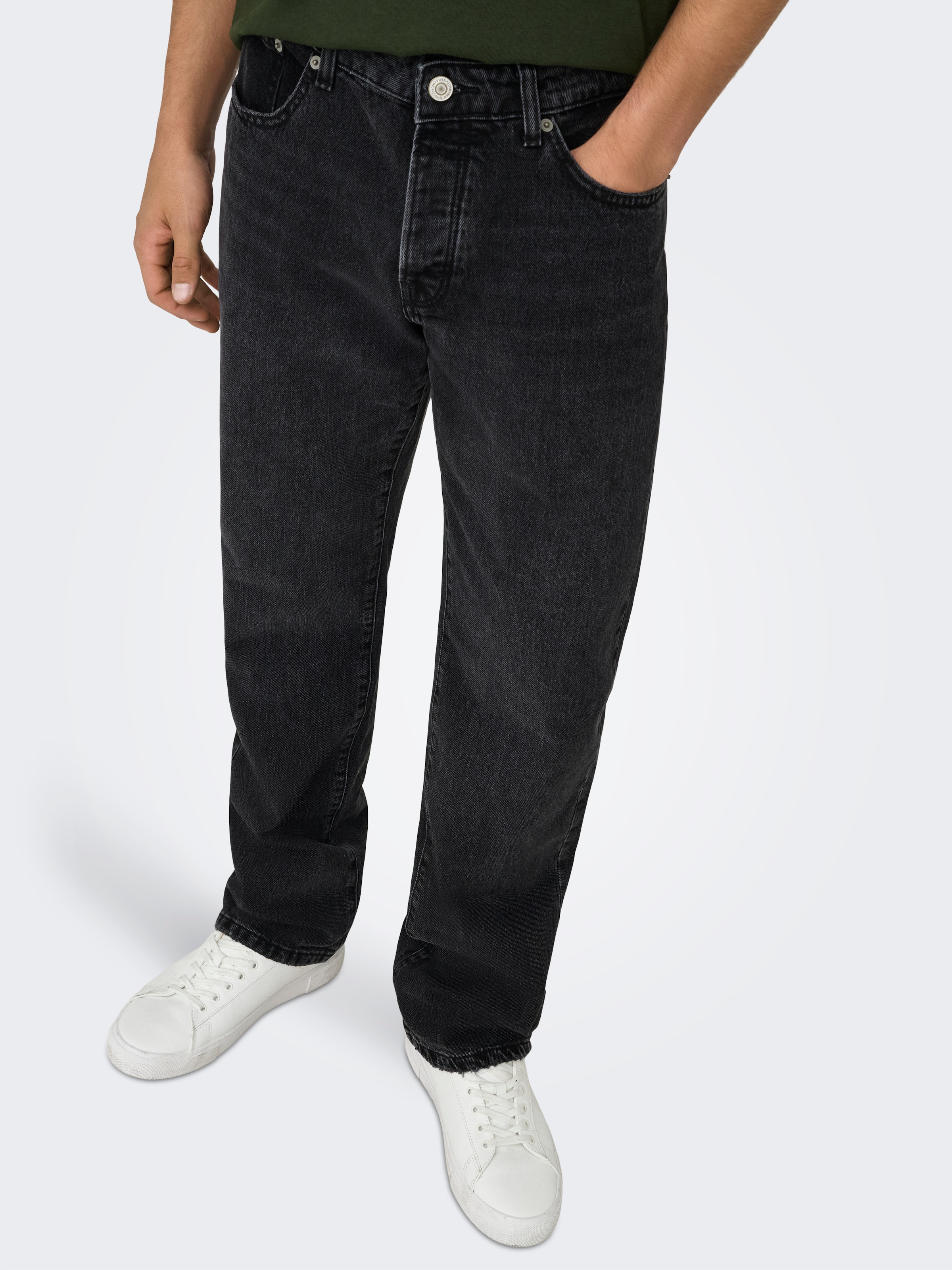 ONLY & SONS Regular-fit-Jeans "ONSEDGE STRAIGHT BROMO 0017 DOT DNM NOOS" günstig online kaufen