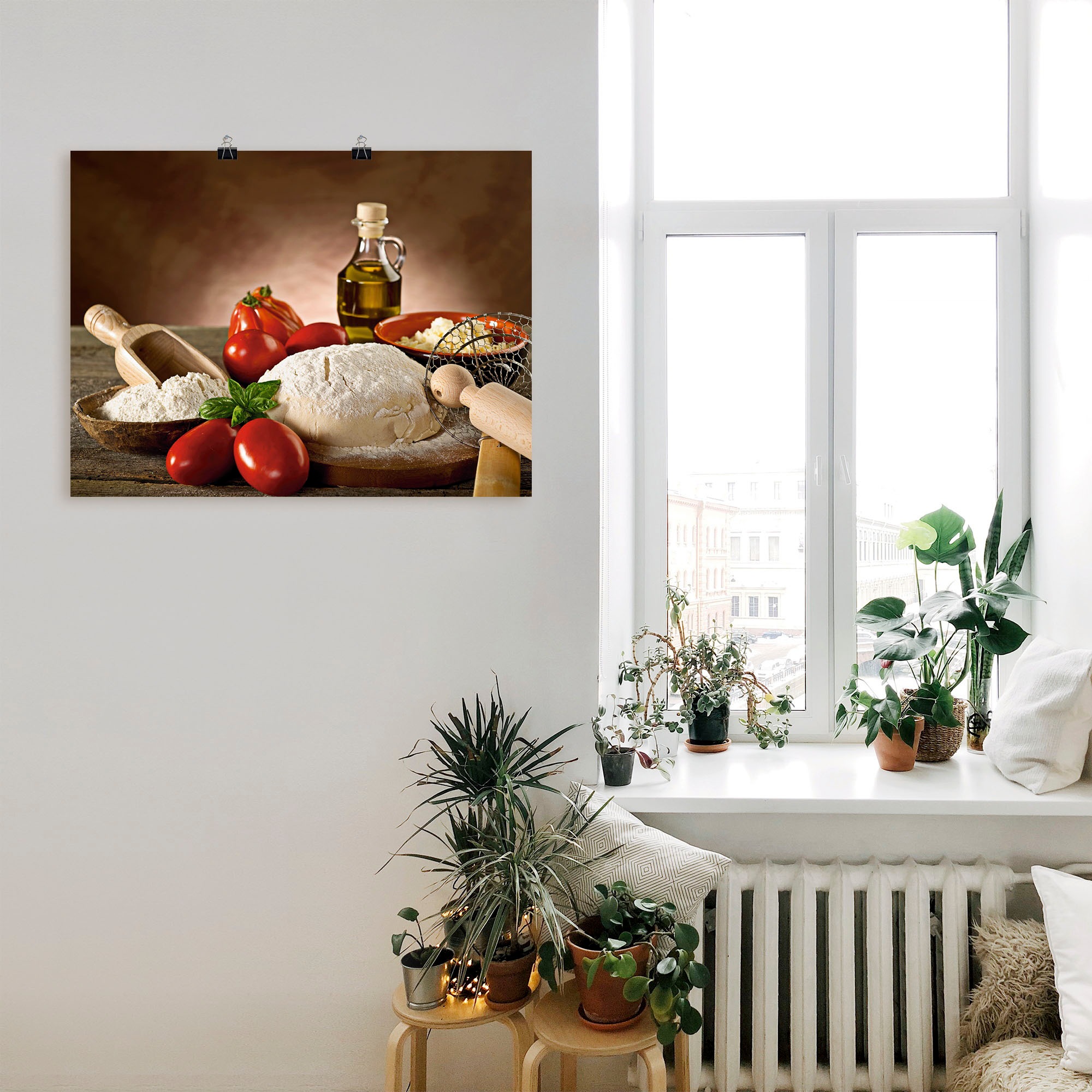 Thumbnail - Artland Wandbild "Teig für Pizza" Lebensmittel 1 Stk. tlg. als Alubild, Outdoorbild, Leinwandbild, Poster in verschied. ...