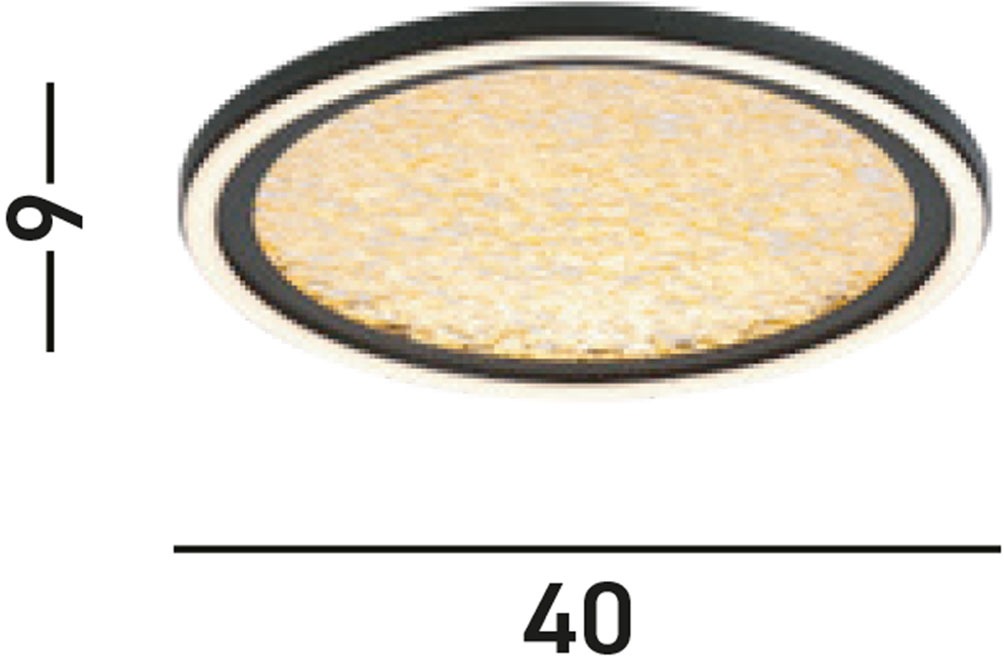 Searchlight Deckenleuchte »Luna LED Flush, Sand Black Metal & Gold Plastic Diffuser« LED-Modul 1 Stk. Warmweiß