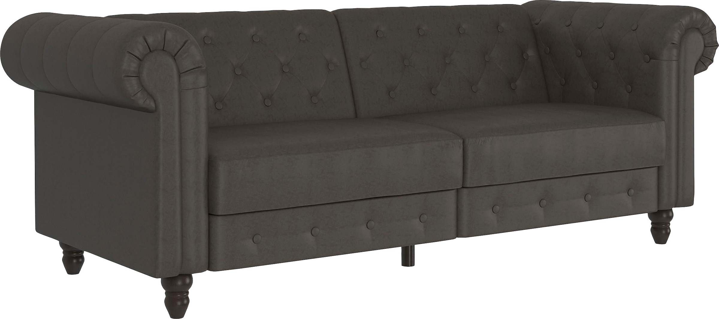 Dorel Home 3-Sitzer »Felix, Schlafsofa 236 cm, (Liegefläche 108x190cm), Rückenlehne«, 3-fach verstellbar, Velours, Kunstleder, Luxus-Microfaser Vintage