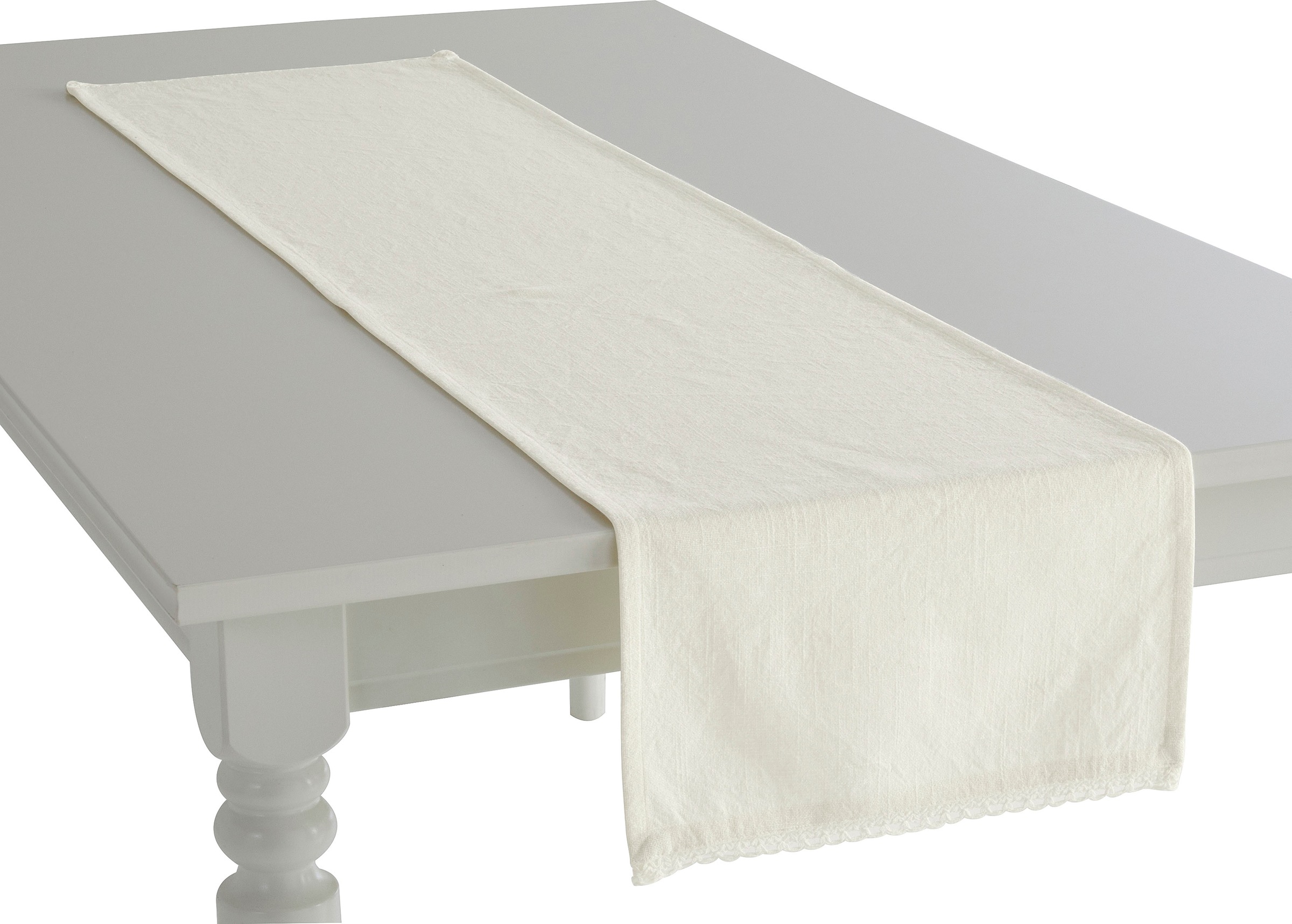 OTTO home Tischläufer "Elyna", (1 St., 1 Stück), uni, mit schöner Spitze, w günstig online kaufen