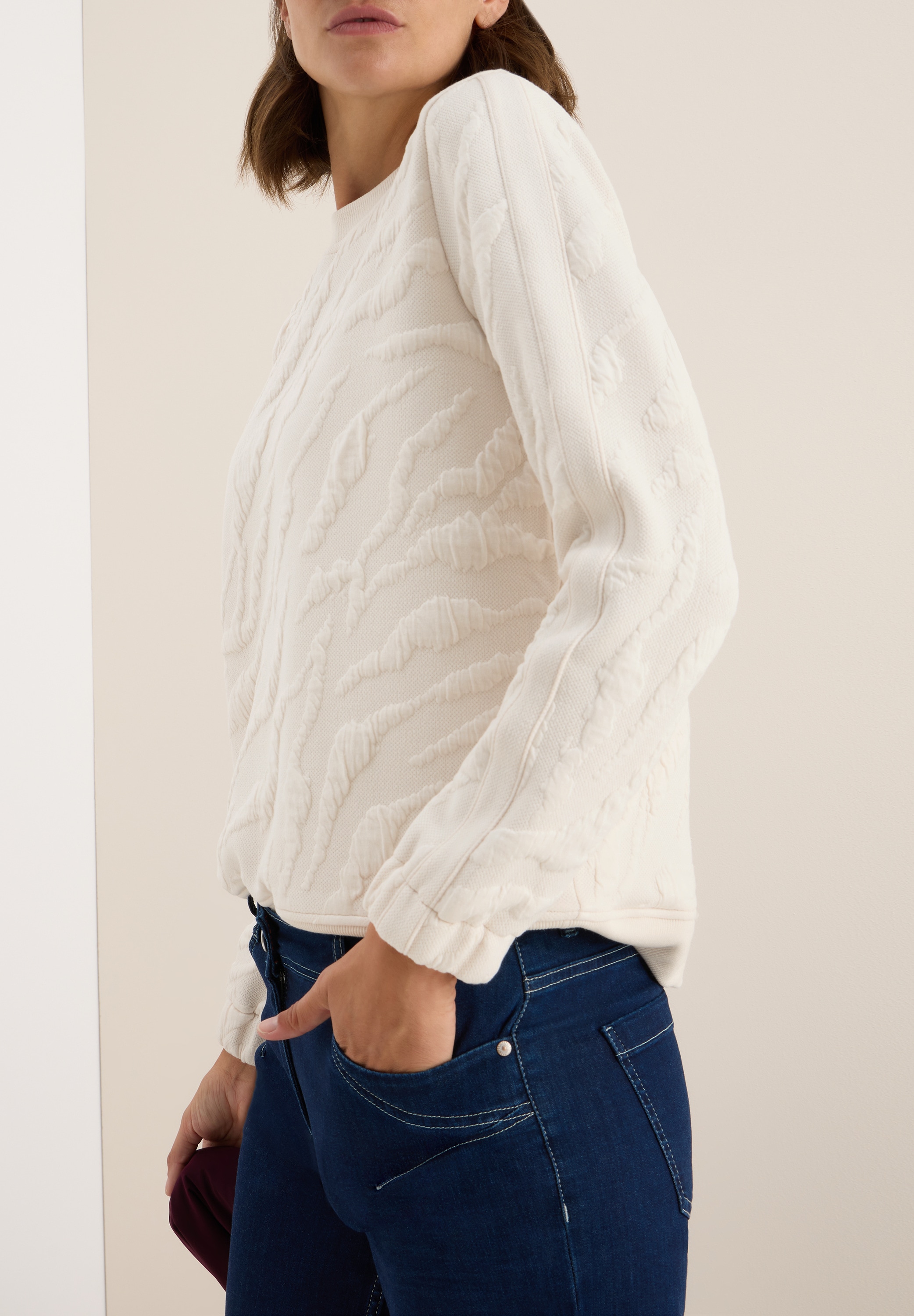 Cecil Sweatshirt, mit Zebra Strukturmuster