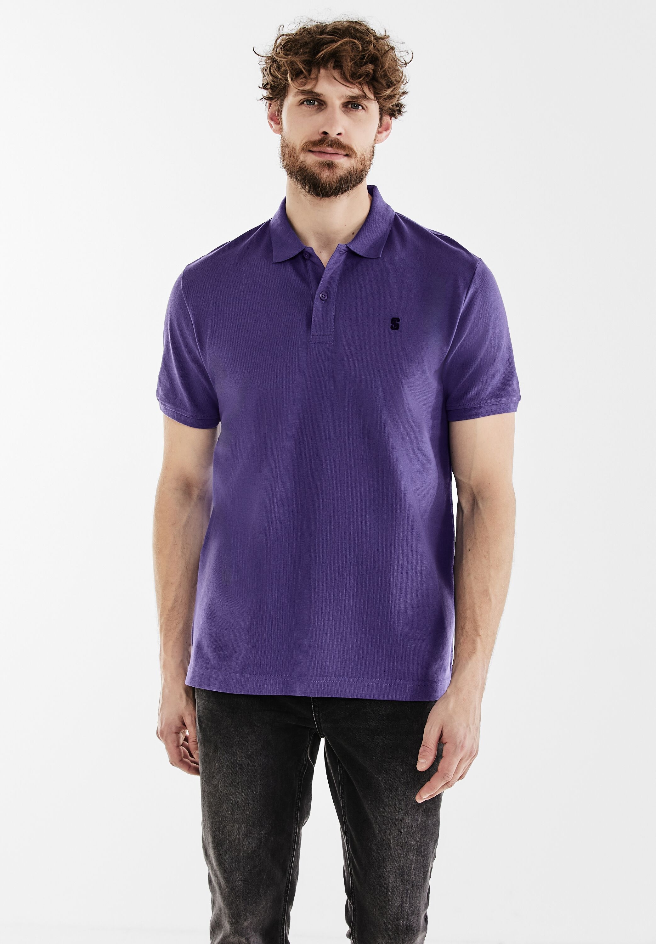 STREET ONE MEN Poloshirt, in Unifarbe