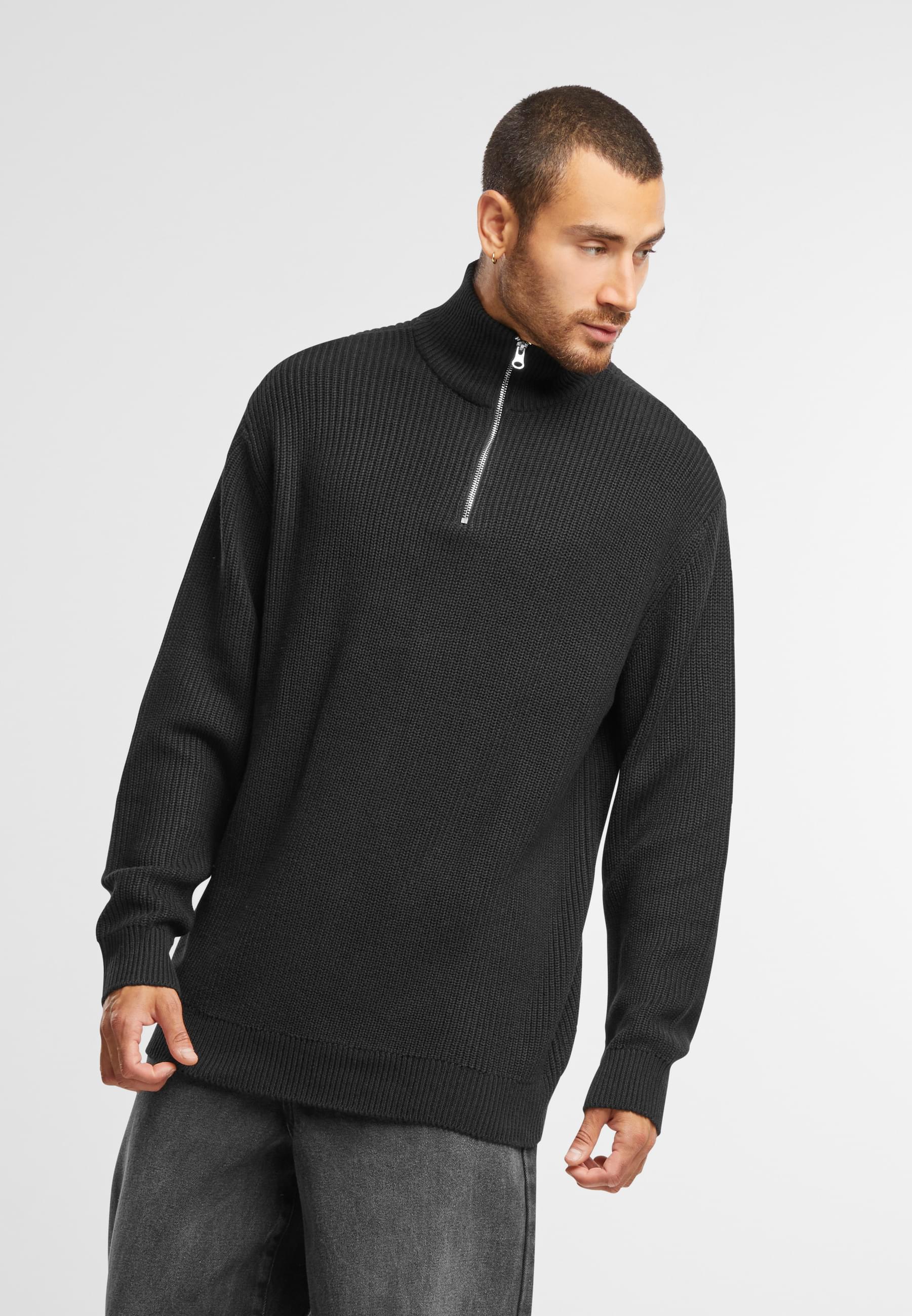 Thumbnail - URBAN CLASSICS Sweater "Urban Classics Rib Basic Troyer", (1 tlg.)
