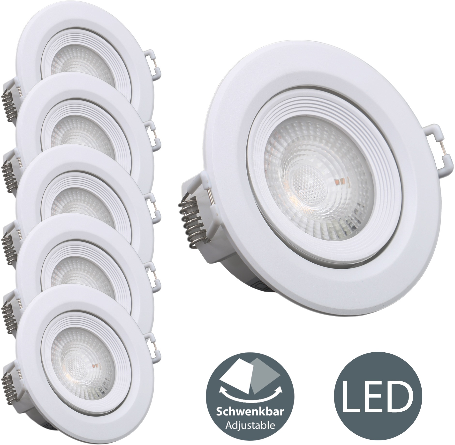 B.K.Licht LED Einbauleuchte, 5 flammig-flammig, Einbaustrahler, 230V,  Einbauspots, Lampen, ultra-flach, 5er Set | BAUR