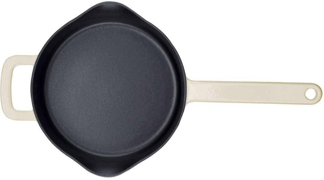 Fissler Bratpfanne »Moments Collection Gusseisen, Pfanne, rund, Schüttrand mit Ausgießern«, Gusseisen, (1 tlg.), Aroma-Bratfläche mit natürlichem Antihafteffekt