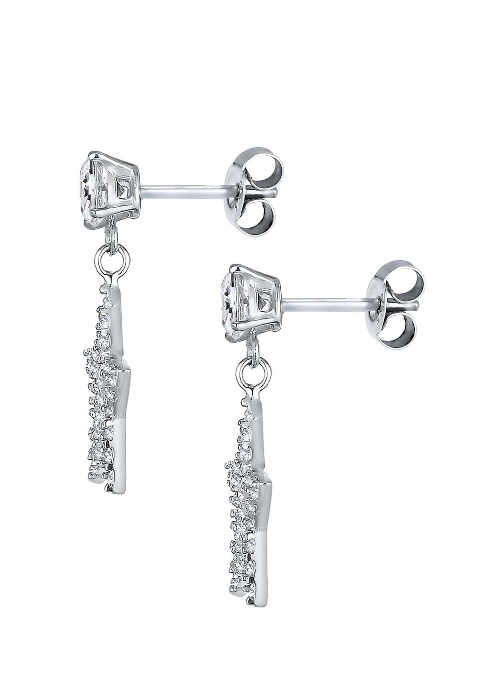 Elli Paar Ohrhänger »Ohrhänger Stern Glas Kristalle Weiß 925 Sterling Silber«