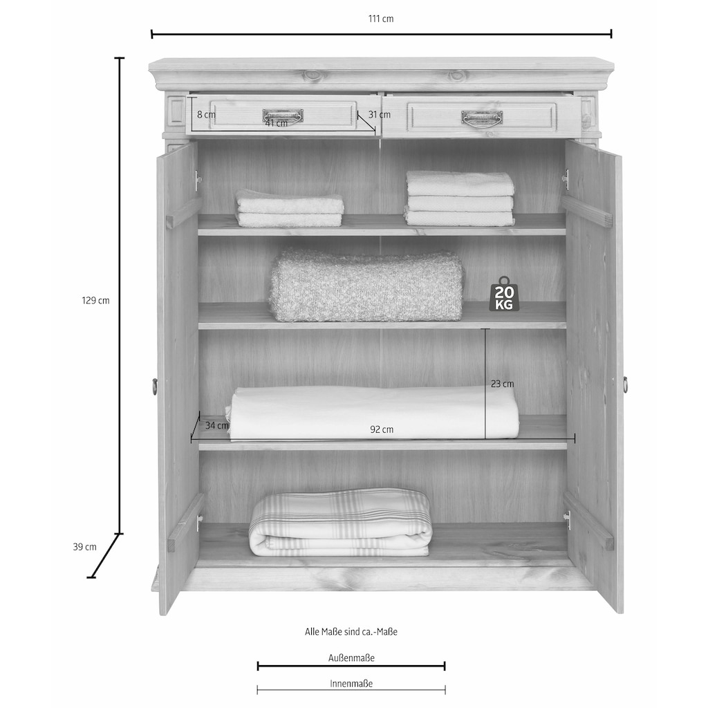 Home affaire Wäscheschrank »Vinales«, Breite 111 cm