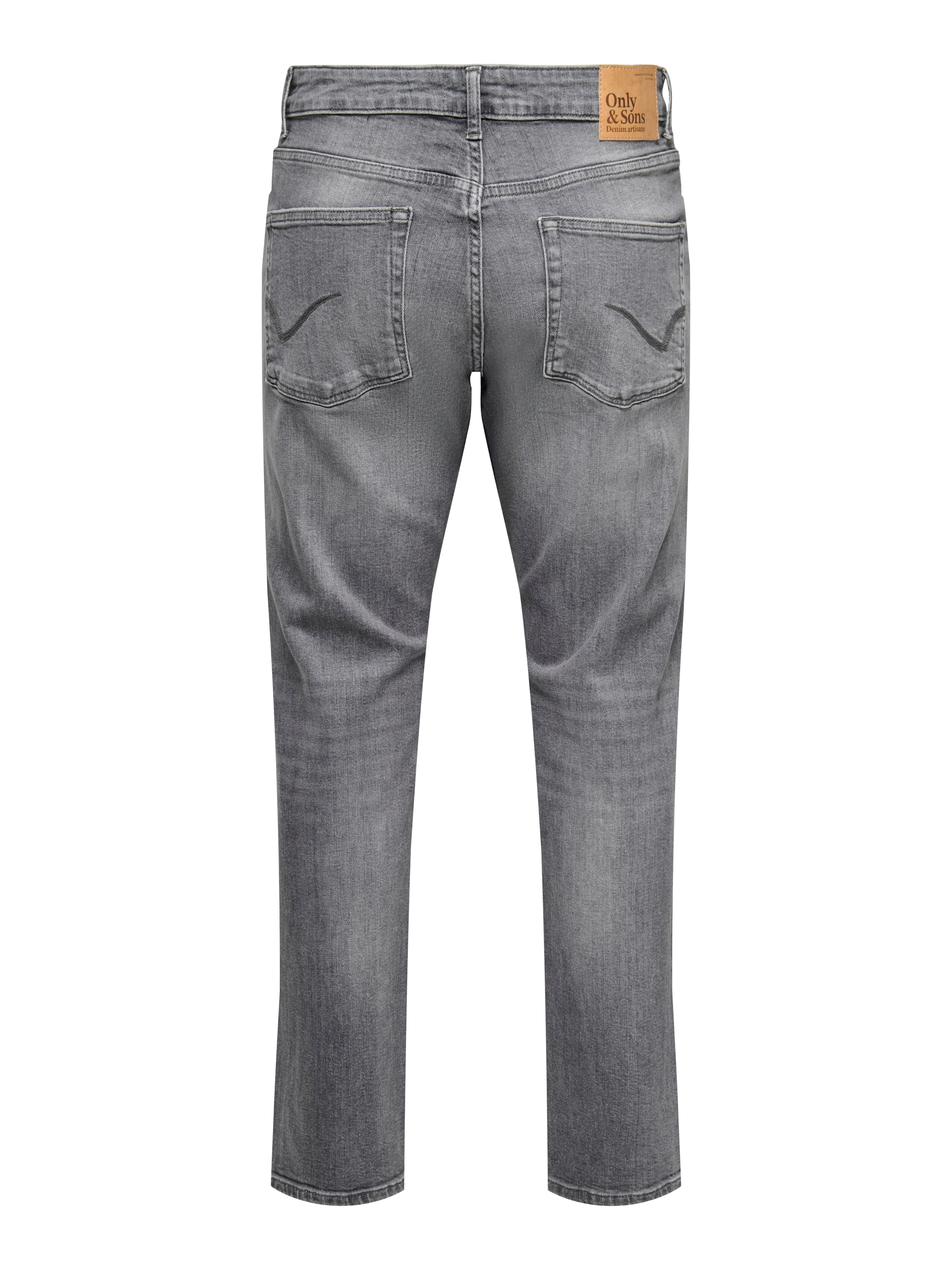 Straight-Jeans ONLY & SONS "ONSWEFT REG. MBD 5094 TAI DNM NOOS", Herren, Gr. 31, Länge 30, light grau denim, Denim/Jeans, Obermaterial: 98% Baumwolle, 2% Elasthan, Abriebeffekte, regular fit lang, Jeans Straight-Jeans, im 4-Pocket-Style 3