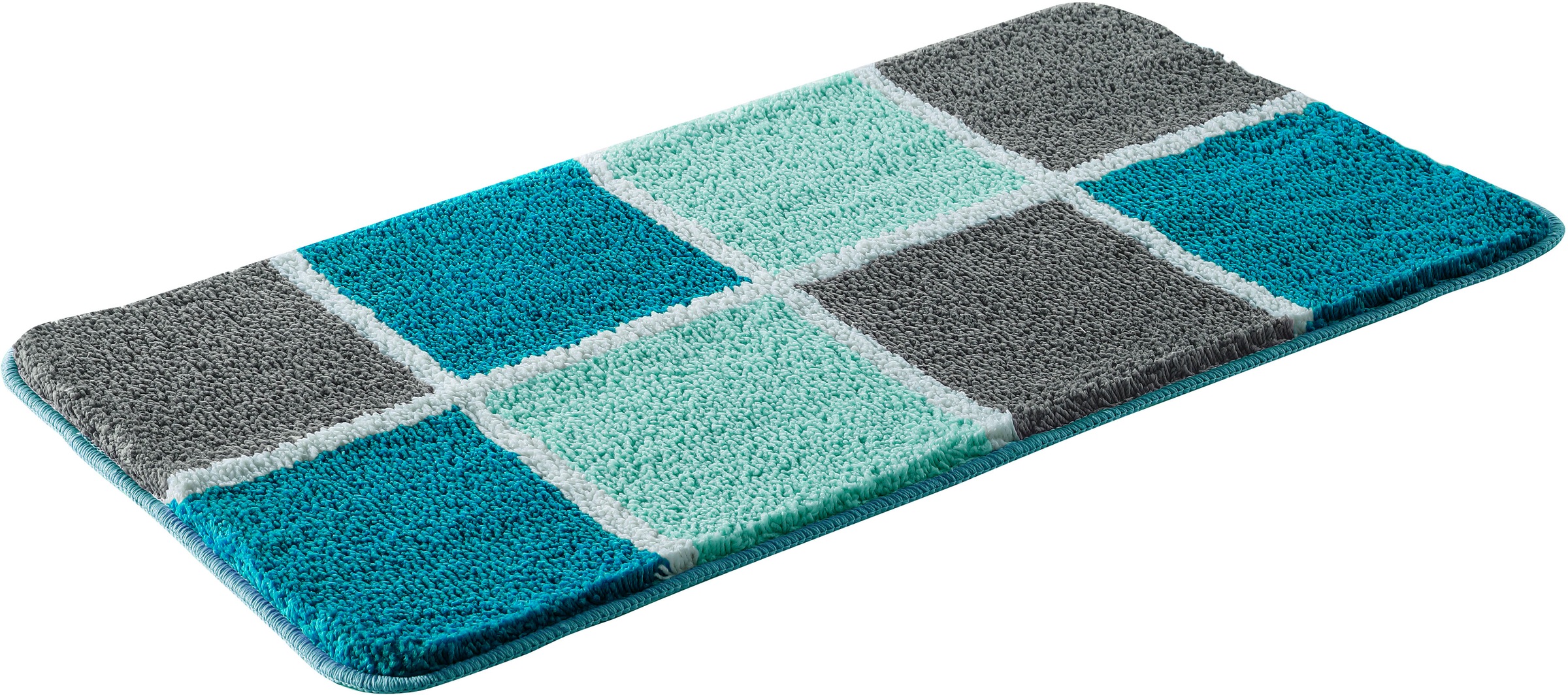 my home Badematte "Anna mit Kachelmuster, Badvorleger, Badezimmer Teppich, günstig online kaufen