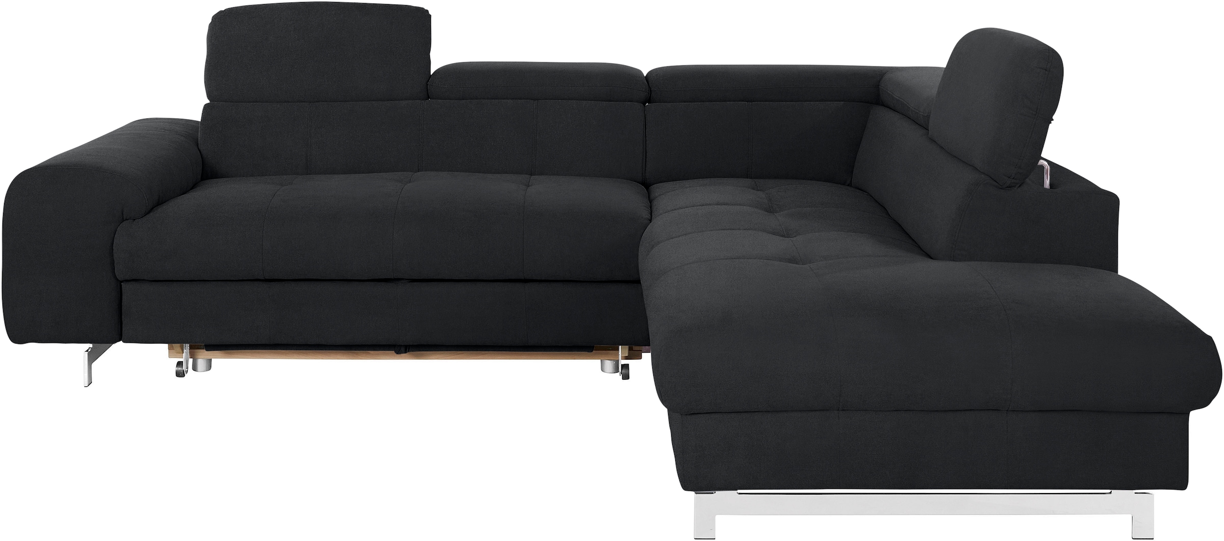 COTTA Ecksofa »Chef L-Form«, mit Kopfteilverstellung, edle Metallkufen, wahlweise mit Bettfunktion