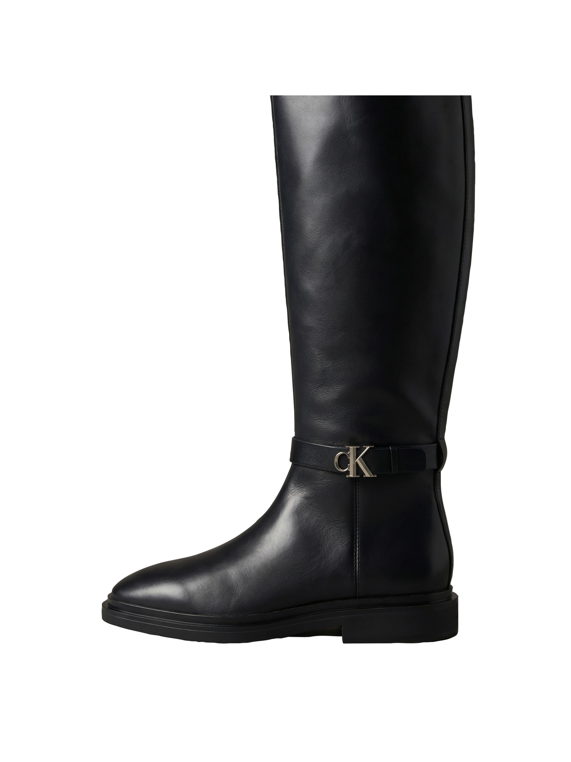 Calvin Klein Stiefel »SQUARE HIGH BOOT LTH MG HDW«  Langschaftstiefel mit CK-Schmucklogo