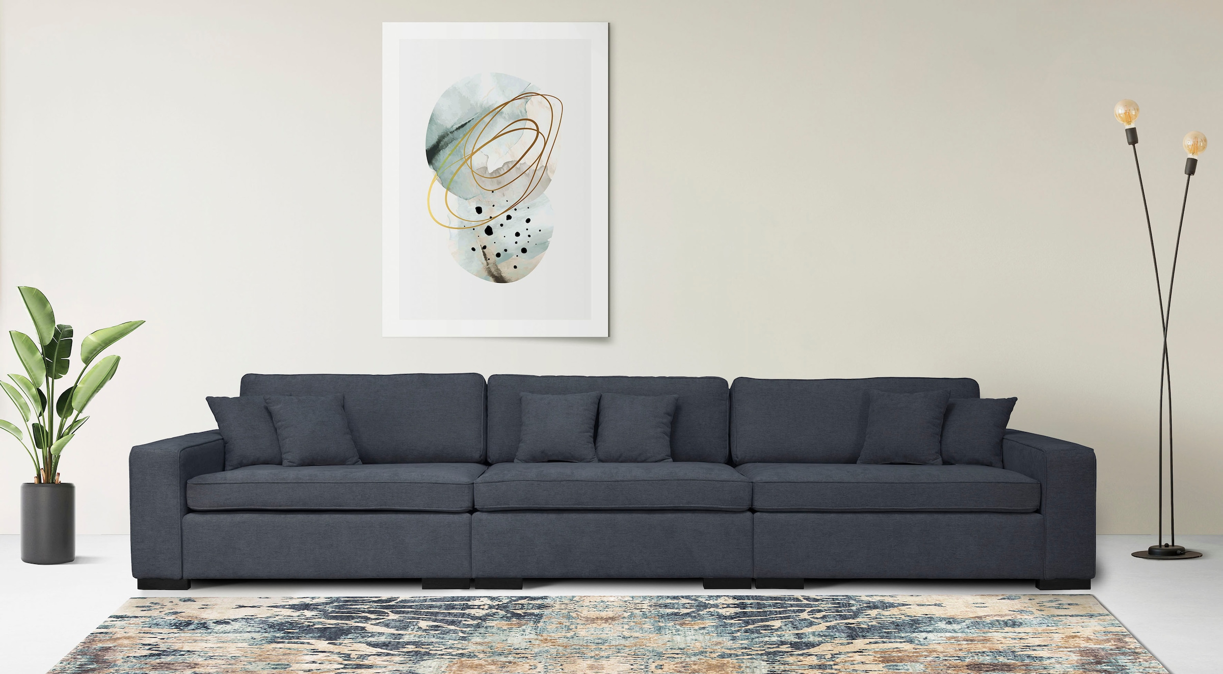 Home affaire 3-Sitzer "Skara", Lounge-Sofa mit Federkernpolsterung, in viel günstig online kaufen