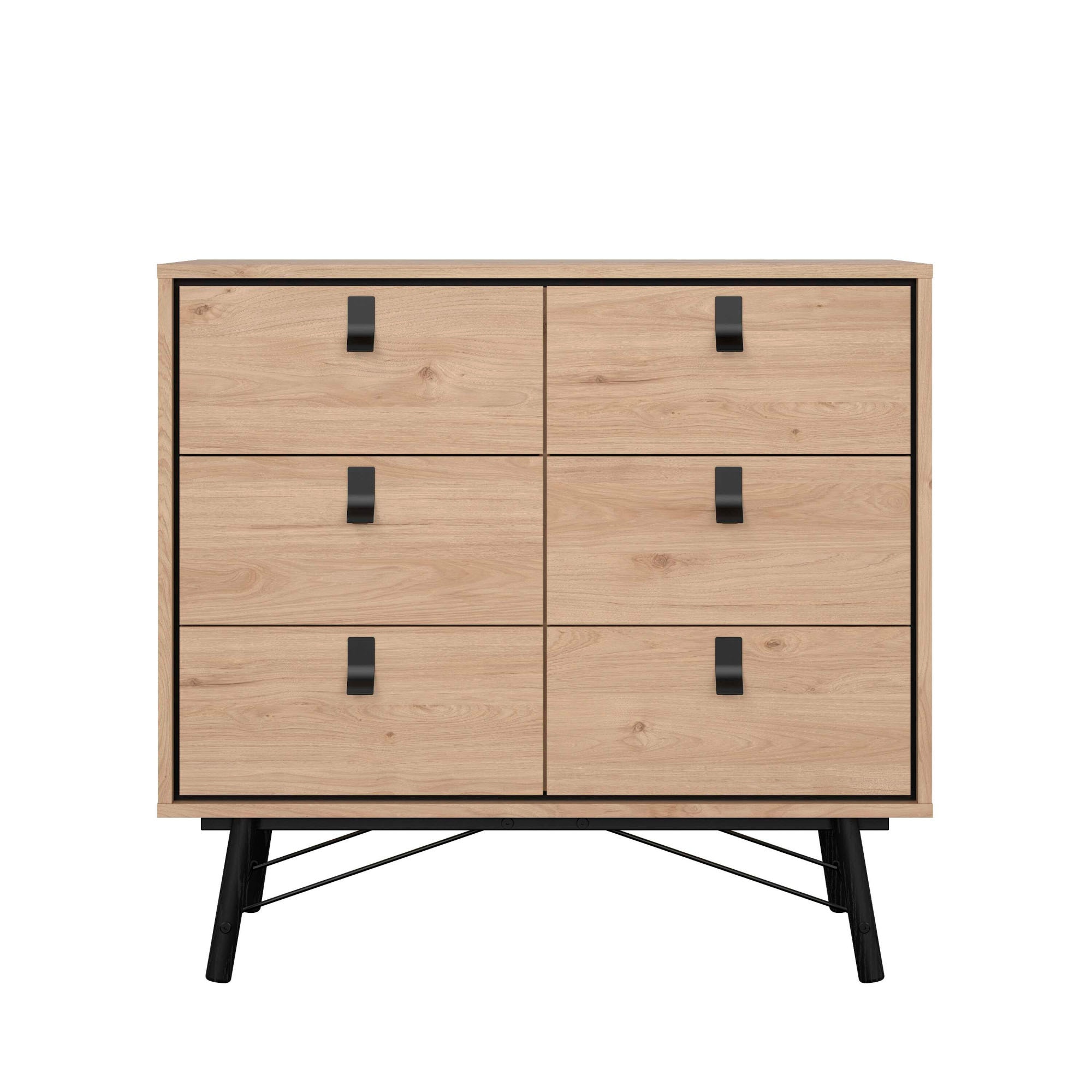 andas Kommode »Ry Aufbewahrung, Schubladenschrank, Stauraum«, Sideboard mit 6 Schubladen, Breite 102 cm, Höhe 95 cm, Massivholzbeine