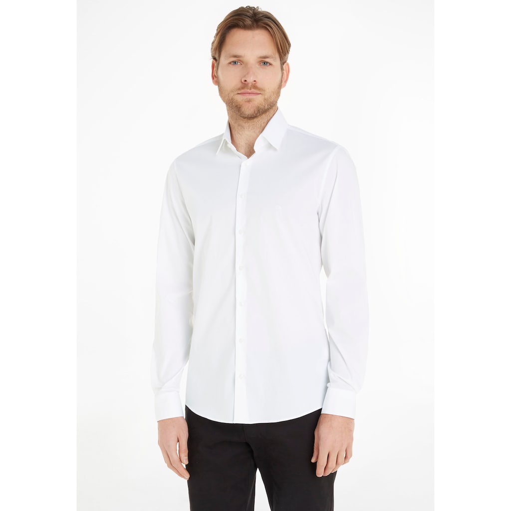 Calvin Klein Businesshemd »POPLIN STRETCH SLIM SHIRT«, mit Kentkragen