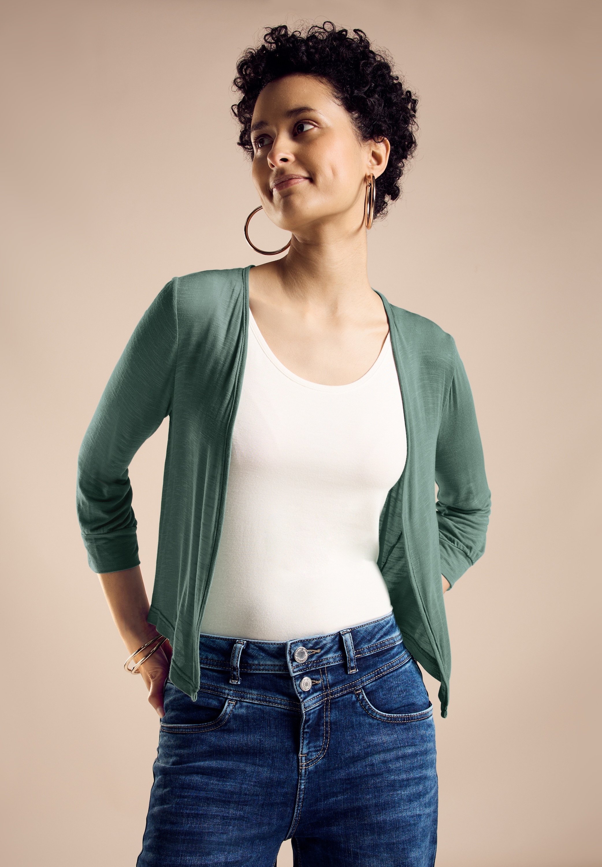 STREET ONE Shirtjacke »Style Suse«, in Flammgarn-Optik