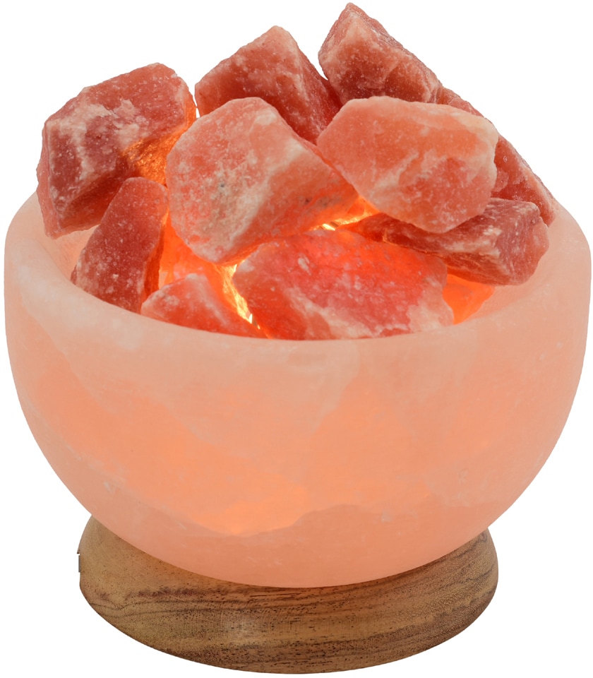 HIMALAYA SALT DREAMS Salzkristall-Tischlampe jeder BAUR | cm Unikat, Stein bestellen - ca.15 »Salzkristallschale«, H: aus Salzkristall ein Handgefertigt