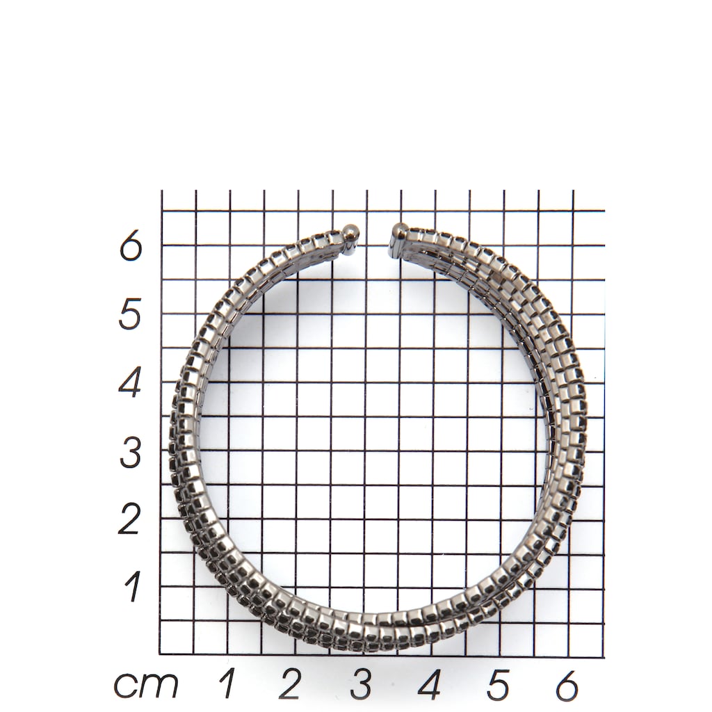 J.Jayz Armspange »Wellen, mehrreihig, verschlungen, gunfarben und schwarz«