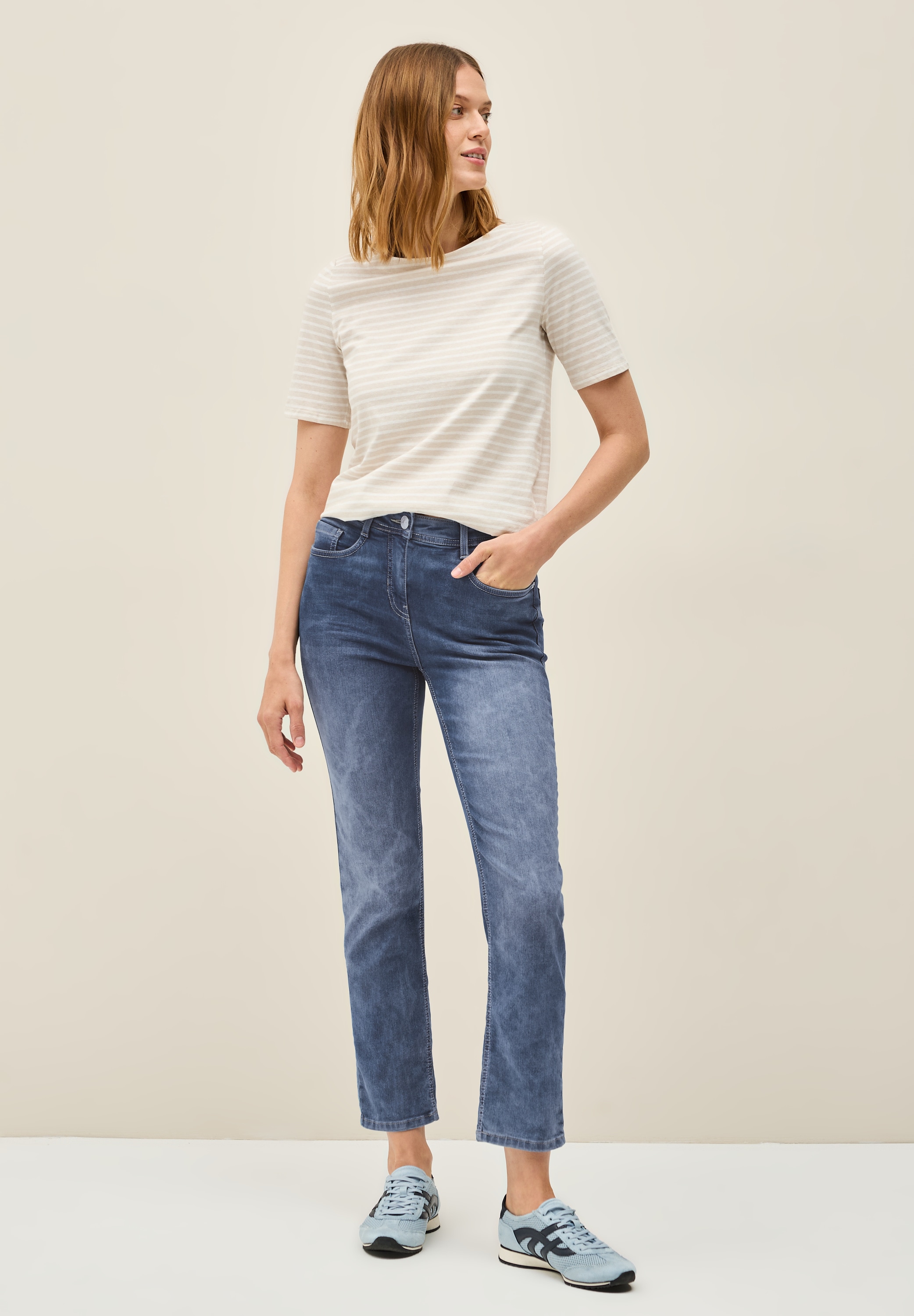 Cecil Gerade Jeans, High Waist