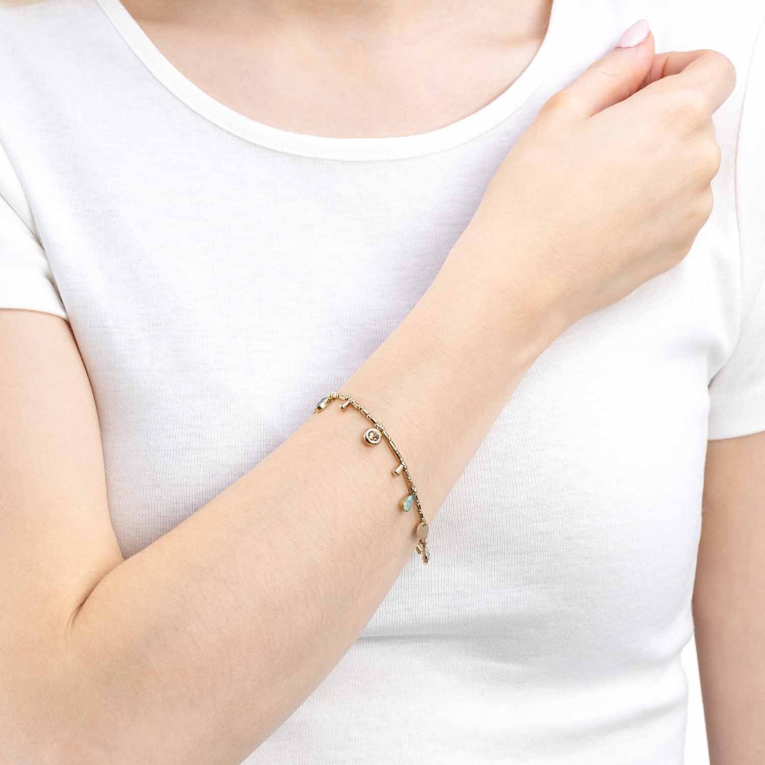 LEONARDO Armband »Ella, 023544«, mit Glasstein, Zirkonia (synth.)