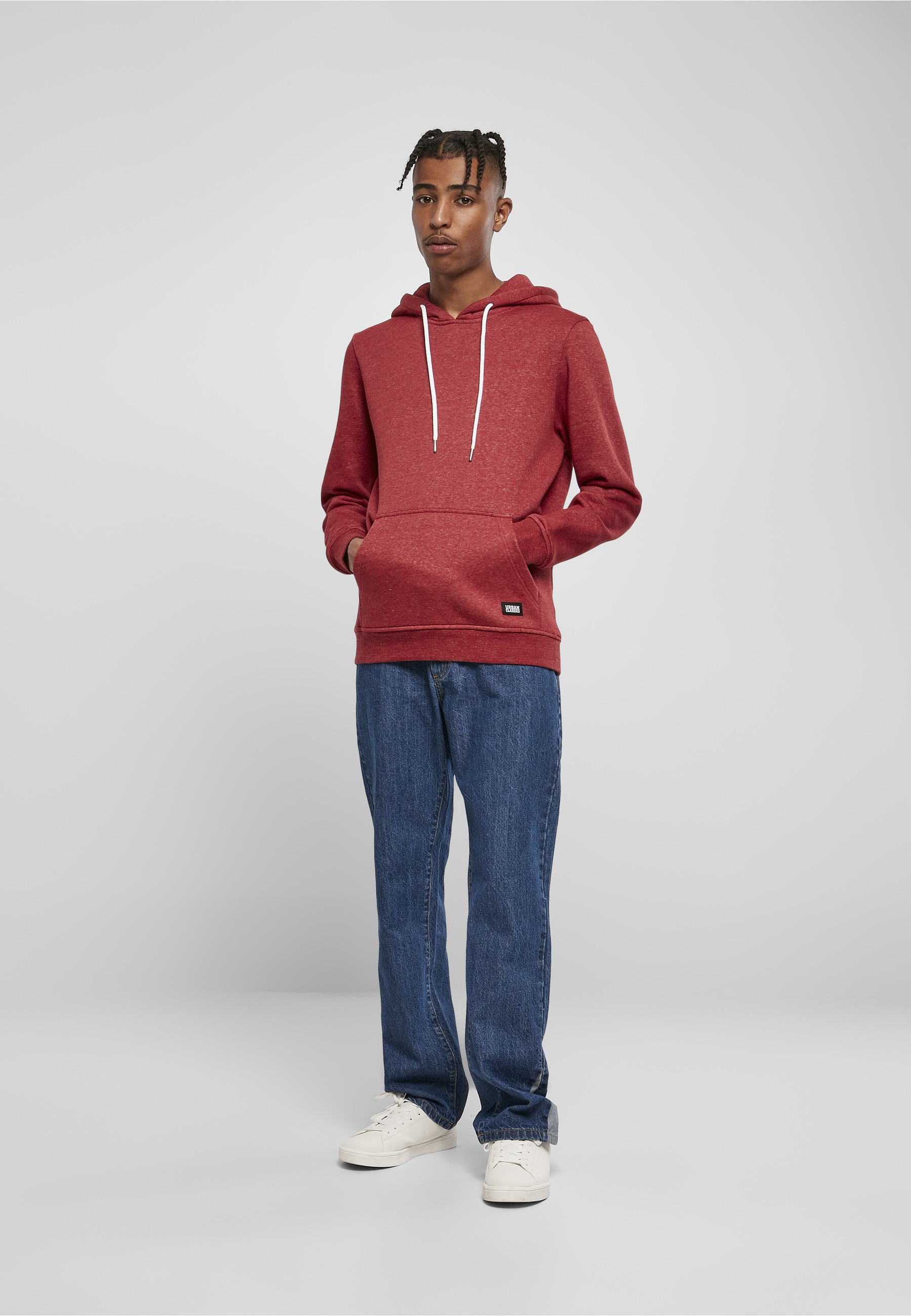 URBAN CLASSICS Rundhalspullover »Urban Classics Herren Basic Melange Hoody« 1 Stk.