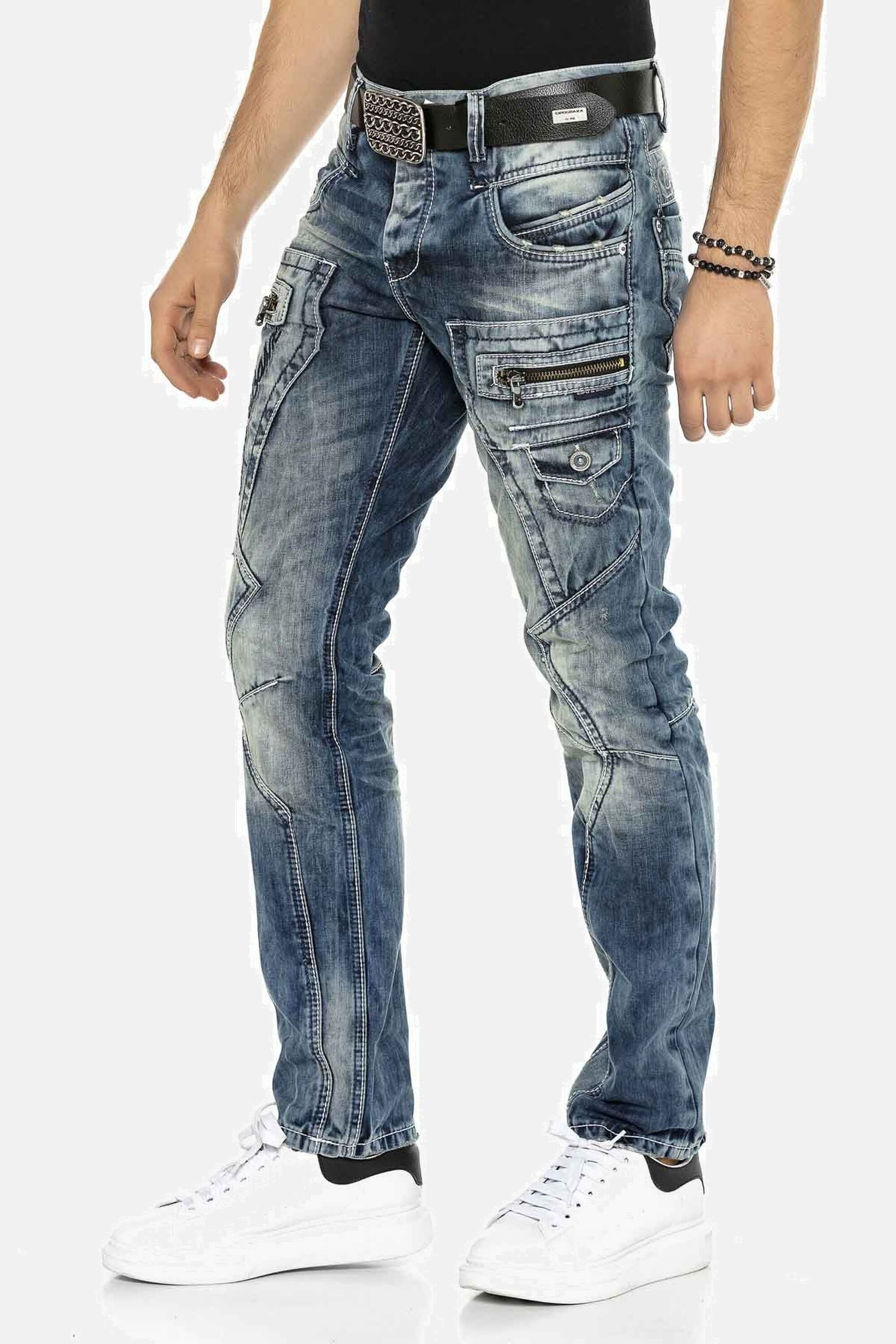 Cipo & Baxx 5-Pocket-Jeans »Jeans«, im lässigen Biker-Stil, C-1178