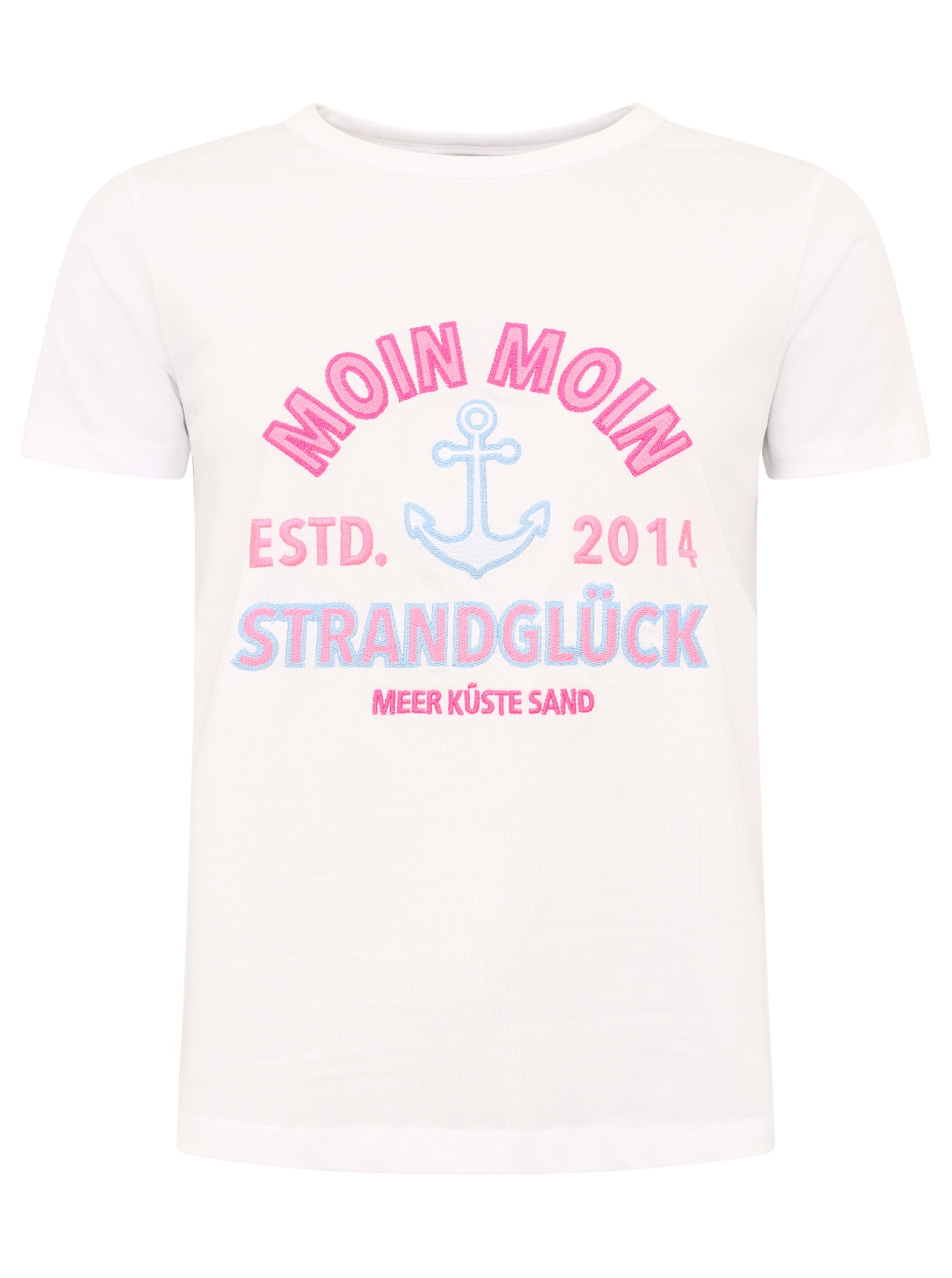 Zwillingsherz T-Shirt »"Moin Moin"«, Kurzarm, Rundhalsausschnitt, Stickerei, Schriftzüge