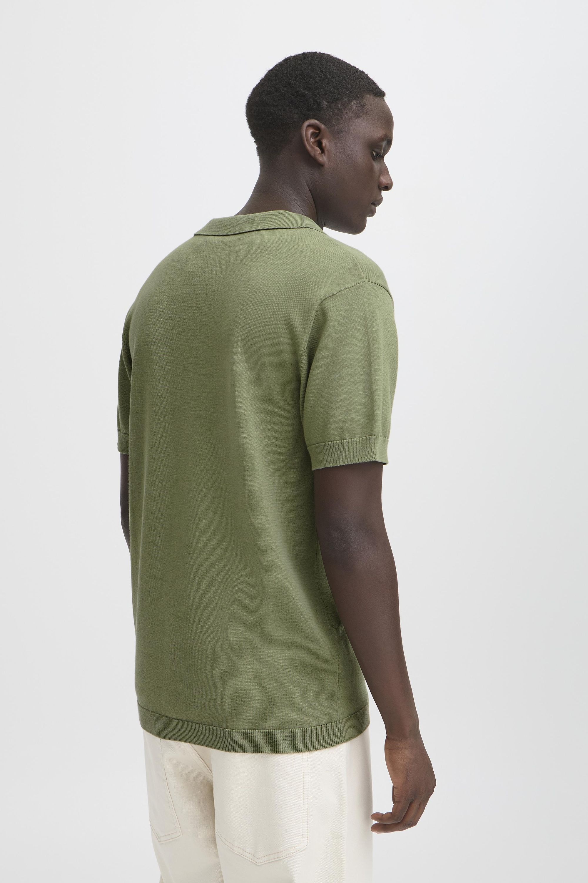 Poloshirt BLEND "BHAlli", Herren, Gr. L, oil grün, Web, 50% Baumwolle, 50% Lyocell, unifarben, Basic, normal normal, V-Ausschnitt, eingefasste Kante, Shirts, Lässiges Poloshirt 6