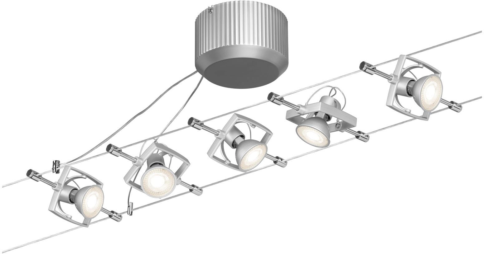 PAULMANN LED Deckenleuchte "Mac II", 5, 5 Stk., grau, Wohnzimmer, Leuchten, GU 5,3