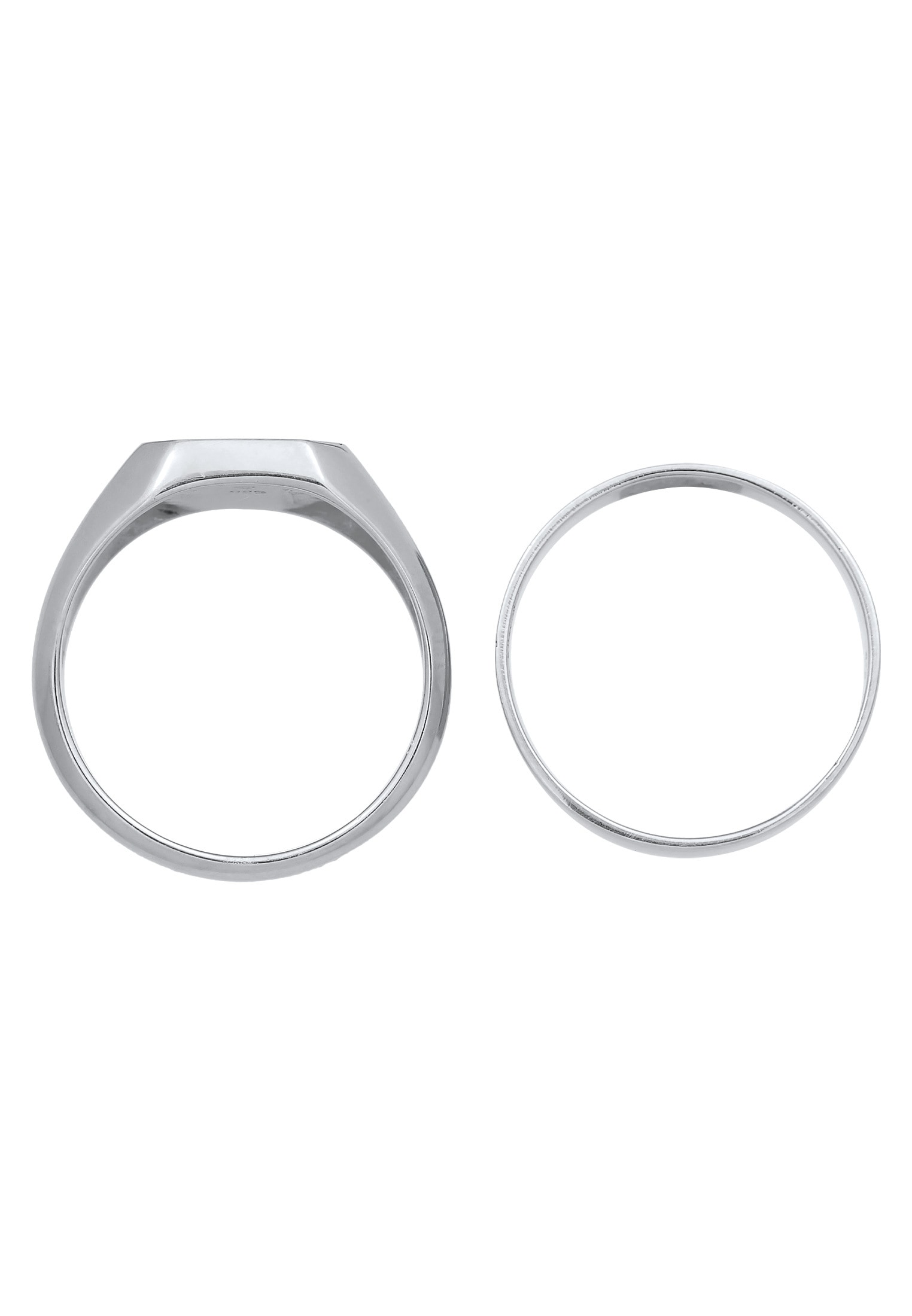 Kuzzoi Ring-Set »Kuzzoi Siegelring Bandring Set 925 Silber«