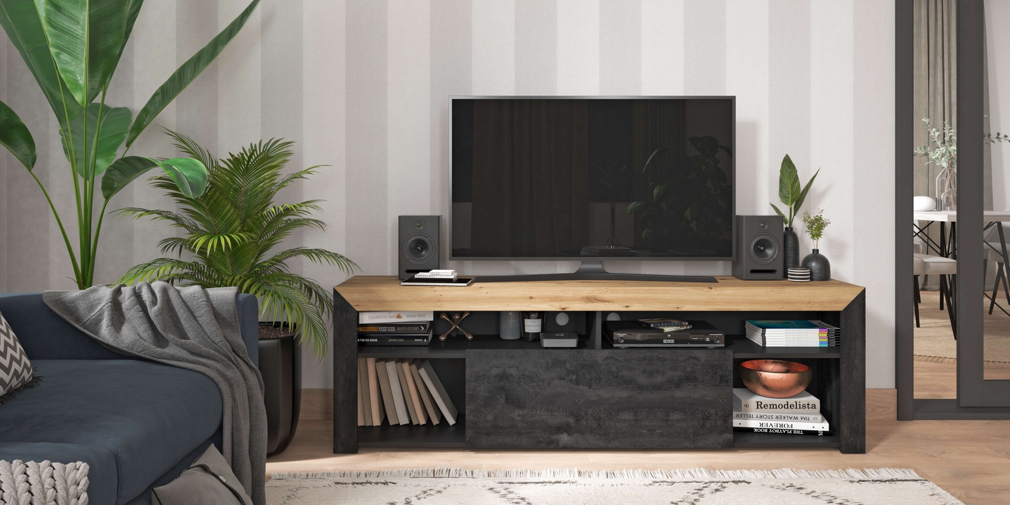 Home affaire TV-Board »Almeida«, Modernes Design, Breite 180 cm