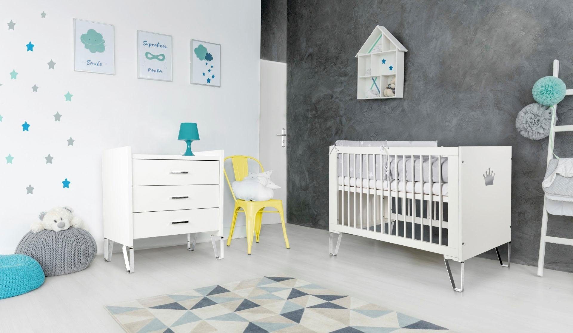 Babymöbel-Set »Blanka«, (Set, 2 St., Bett, Wicklekommode), Bett + Wickelkommode