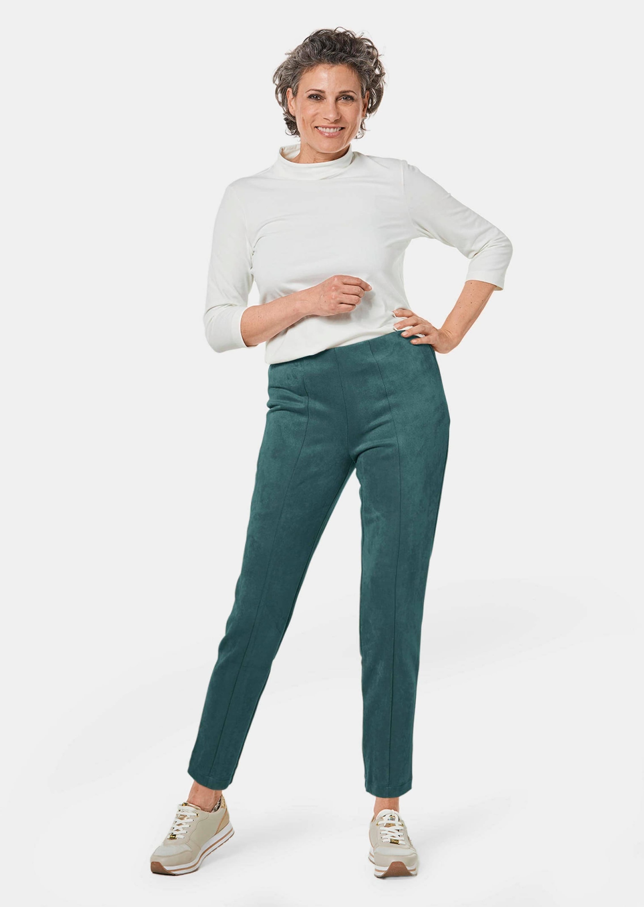 Thumbnail - GOLDNER 2-in-1-Hose "Moderne Leggings in trendigem Velourslederimitat"